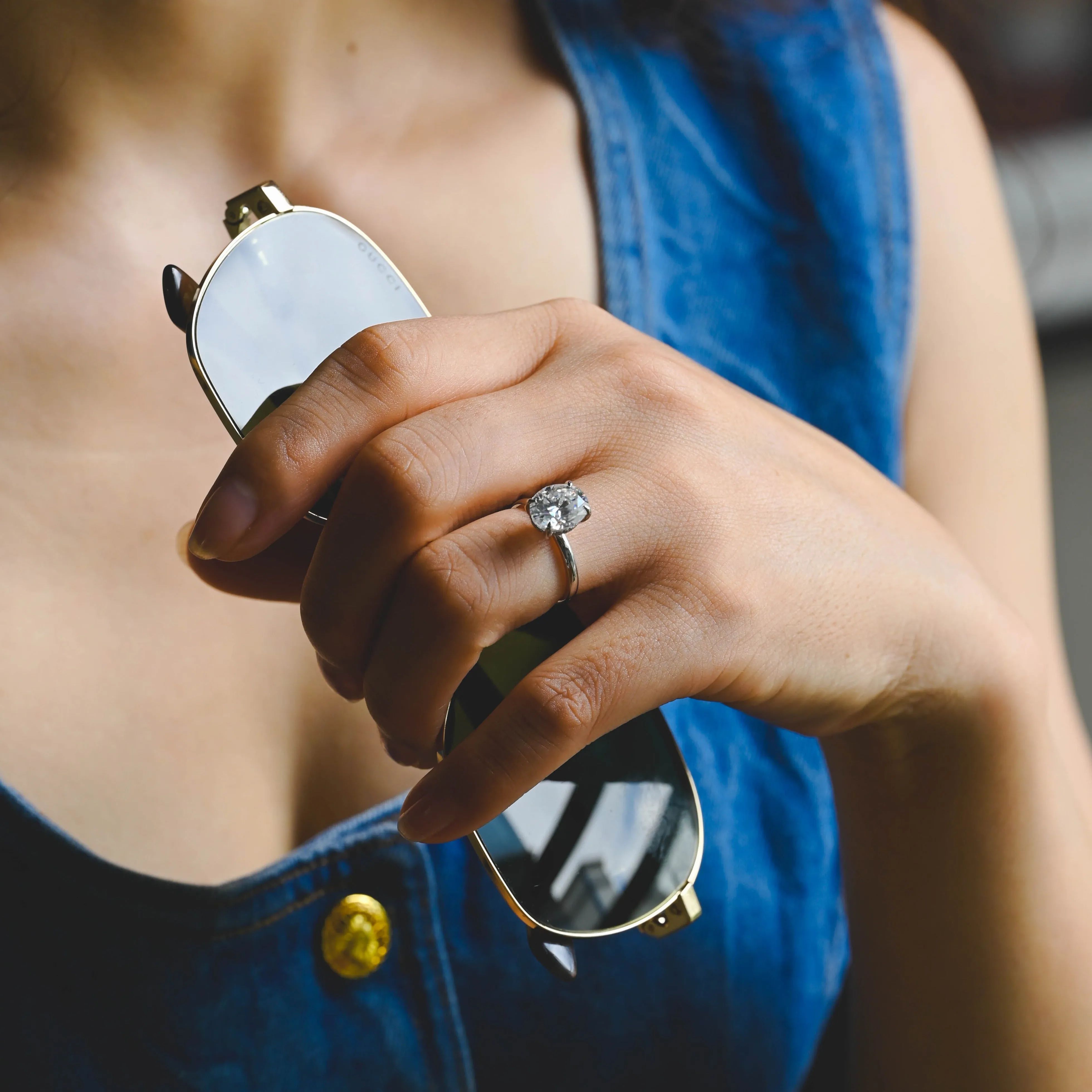 CausYou Solid Gold D/VS1 Oval Cut Lab Grown Diamond Engagement Ring, Double Hidden Halo Wedding Ring sold by Causyou product image thumbnail 2