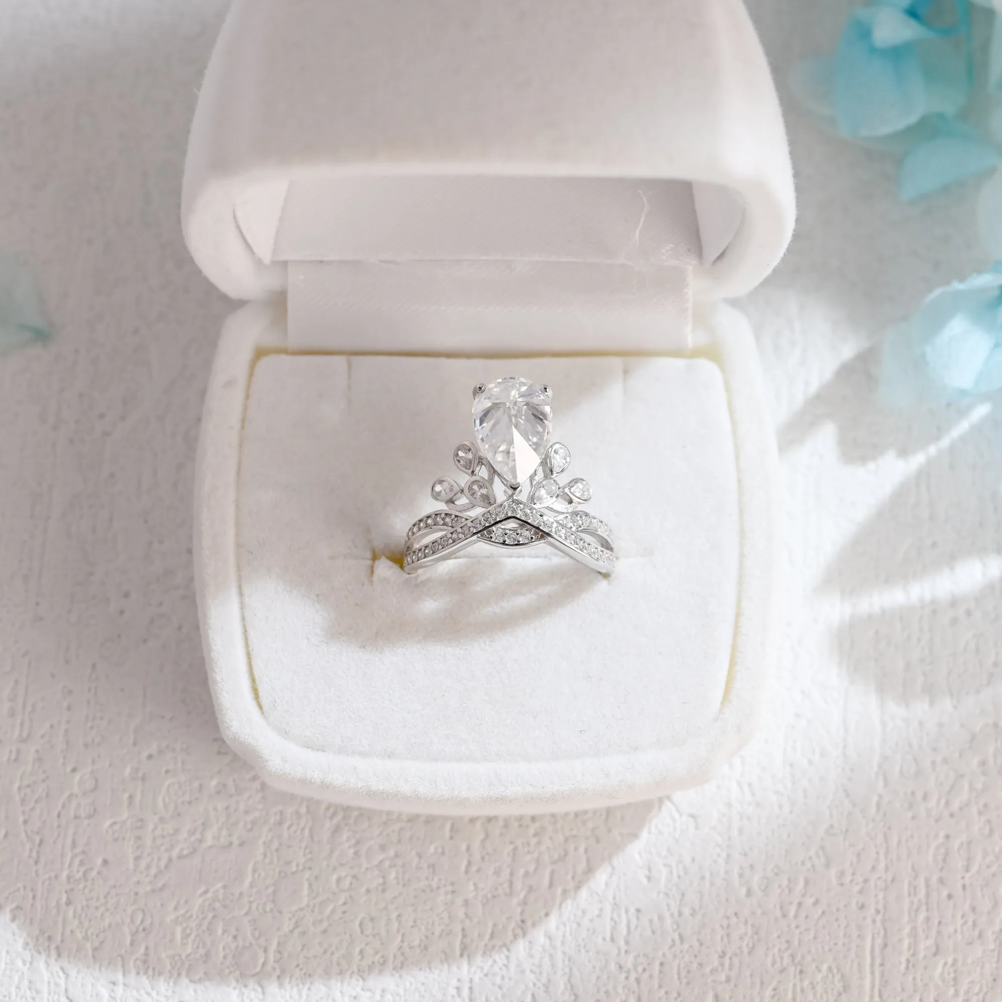 Solid Gold Pear Cut Moissanite Engagement Ring, Promise Ring, Proposal Ring, Gift for Woman, Wife sold by Causyou product image thumbnail 5