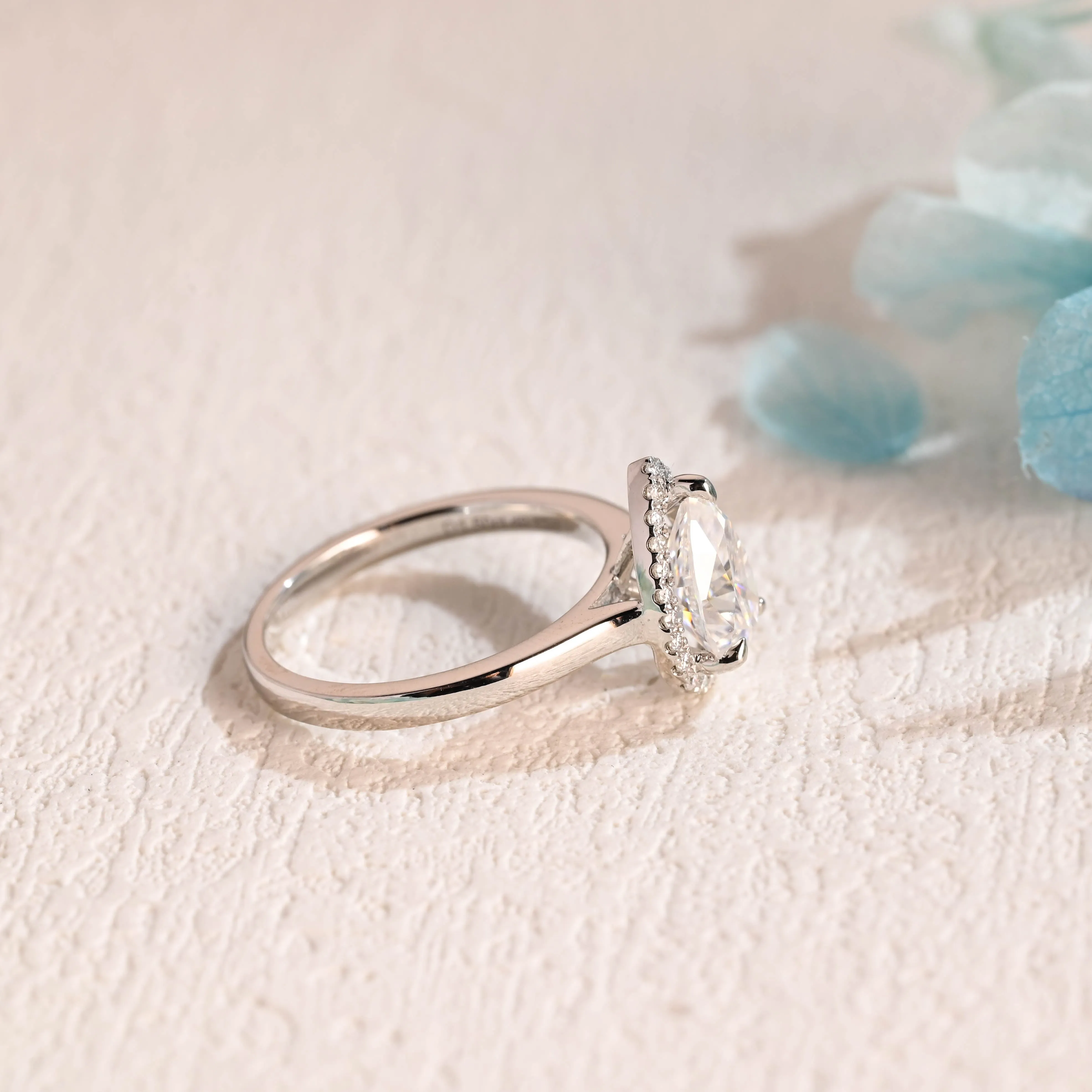 Solid Gold Pear Cut Moissanite Engagement Ring, Wedding Ring, Promise Ring, Gift for Women Wife sold by Causyou product image thumbnail 5