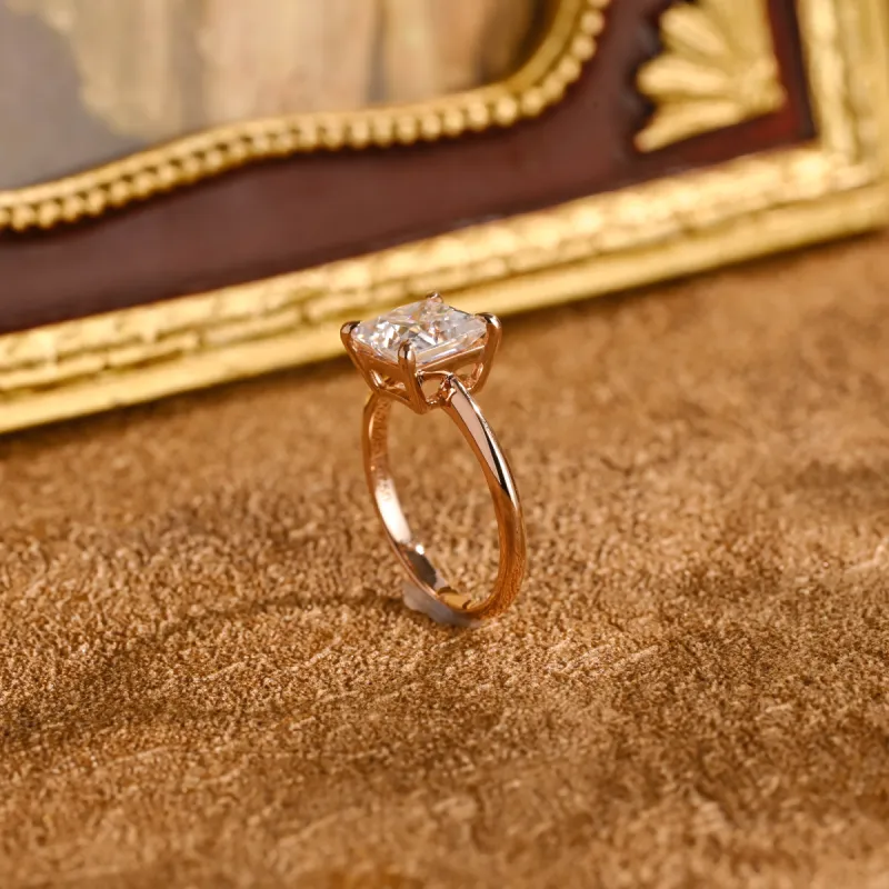 CausYou Solid Gold D/VS1 Princess Cut Lab Grown Diamond Wedding Ring, Low Setting Engagement Bridal Ring sold by Causyou