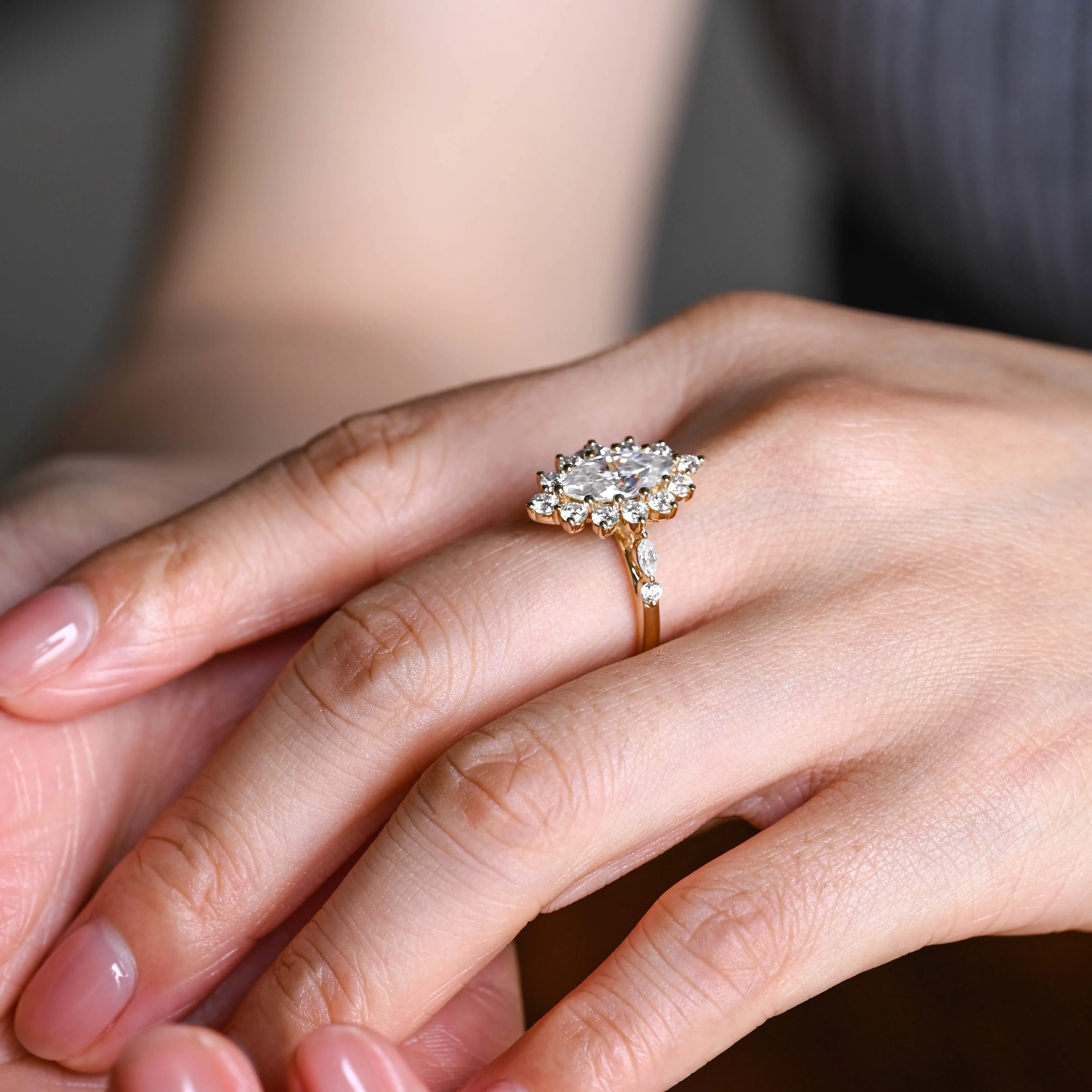 Solid Gold Marquise Cut Moissanite Engagement Ring, Promise Ring, Proposal Ring, Gift for Woman, Wife sold by Causyou product image thumbnail 4