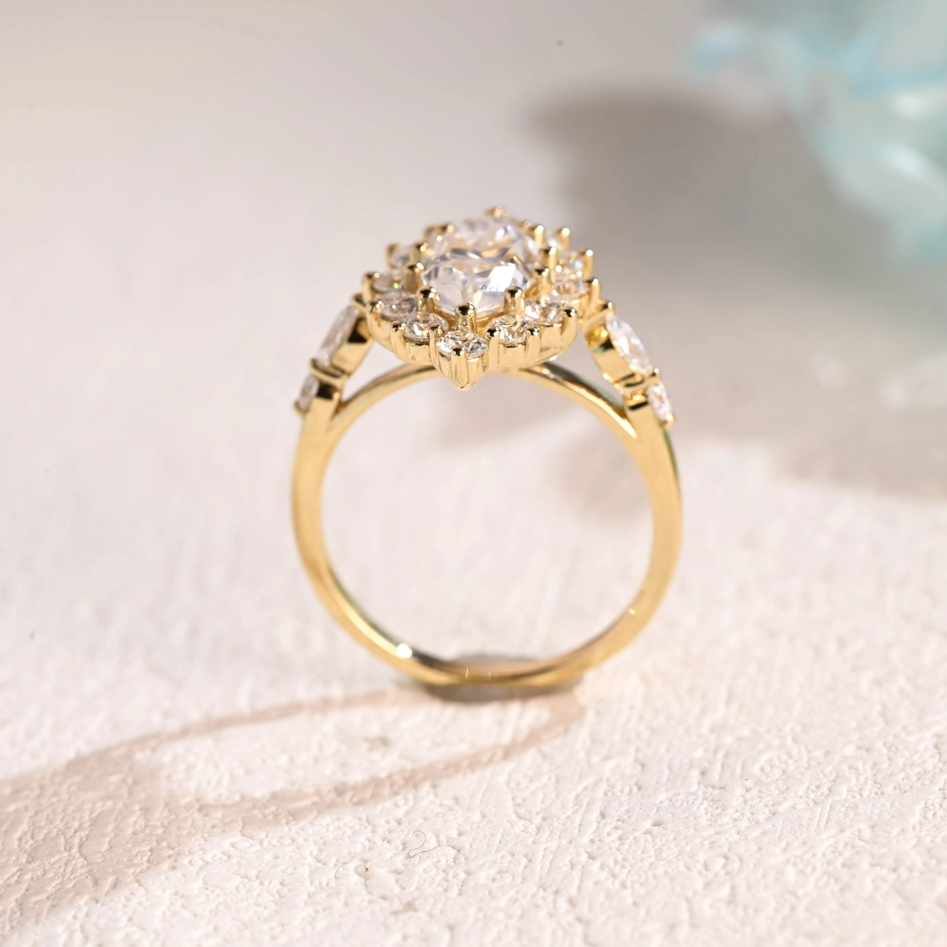 Solid Gold Marquise Cut Moissanite Engagement Ring, Promise Ring, Proposal Ring, Gift for Woman, Wife sold by Causyou product image thumbnail 5