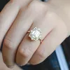 CausYou Solid Gold D/VS1 Halo Emerald Cut Lab Grown Diamond Engagement Ring, Promise Ring for Her sold by Causyou