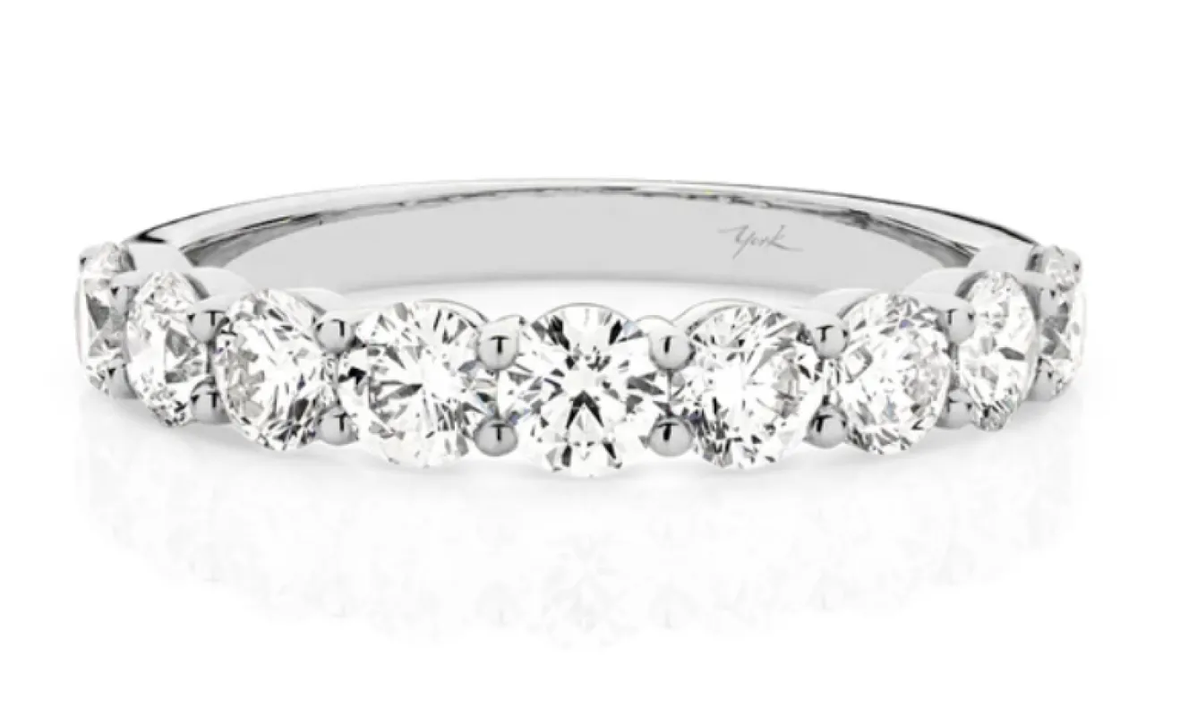 CausYou Solid Gold Round Cut Moissanite Wedding Band, Bridal Band, Wedding Ring, Anniversary/ Valentine's Day/ Birthday Gift for Woman, Wife sold by Causyou