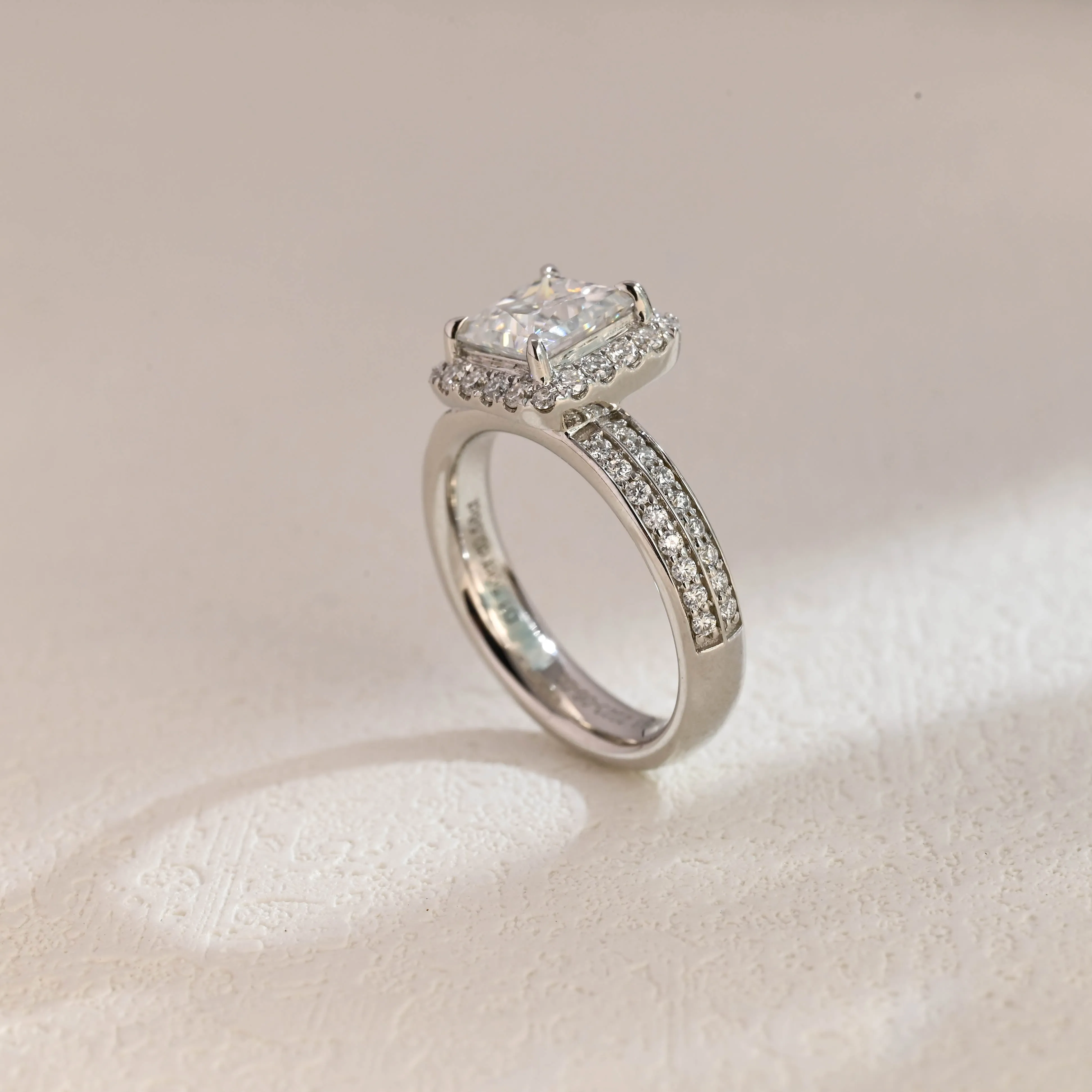 Solid Gold Off-Centre Princess Cut Moissanite Engagement Ring, Promise Ring, Wedding Ring for Woman Wife sold by Causyou product image thumbnail 5