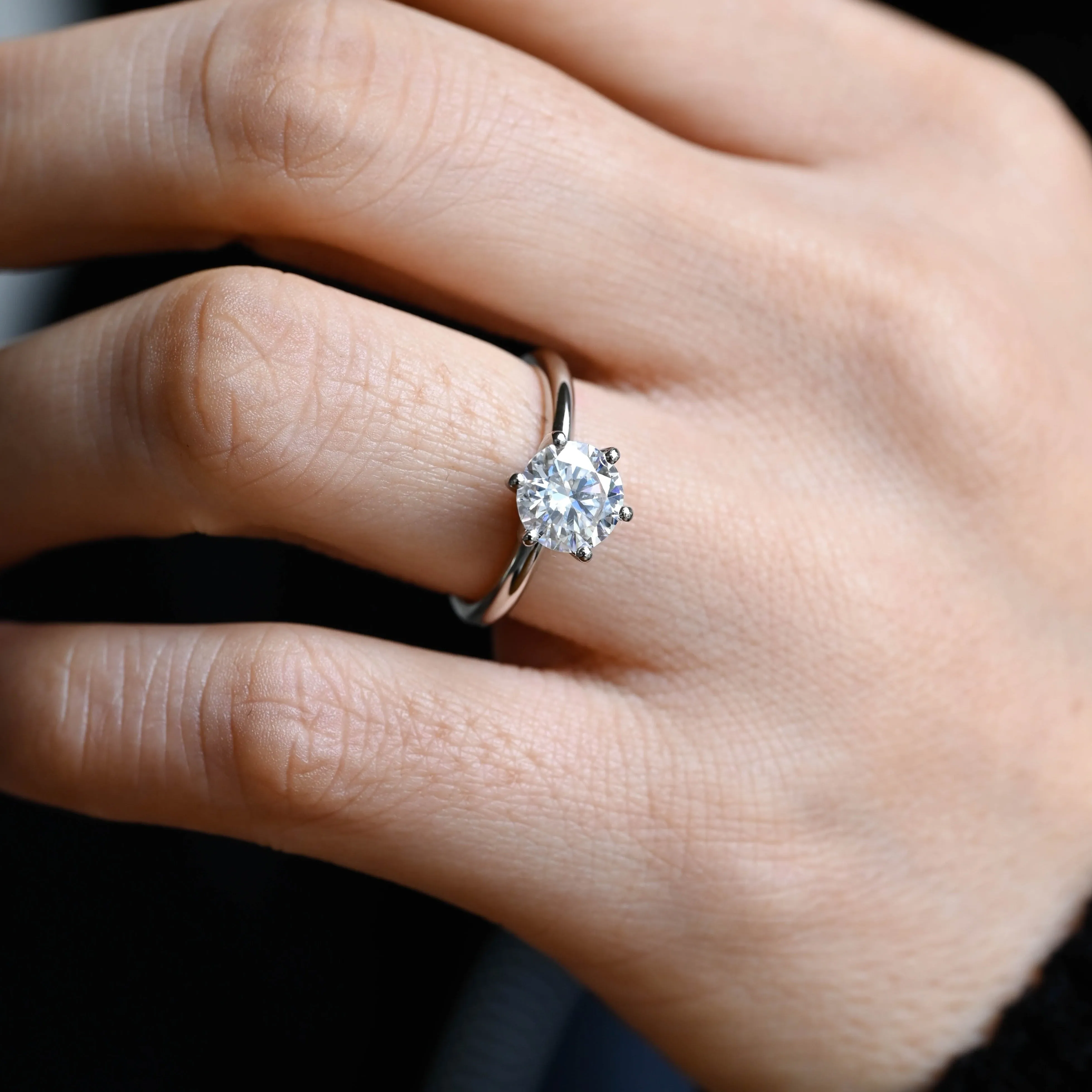 Solid Gold D/VS1 Round Cut Lab Grown Diamond Engagement Ring, Solitaire Promise Ring, Proposal Ring sold by Causyou product image thumbnail 3