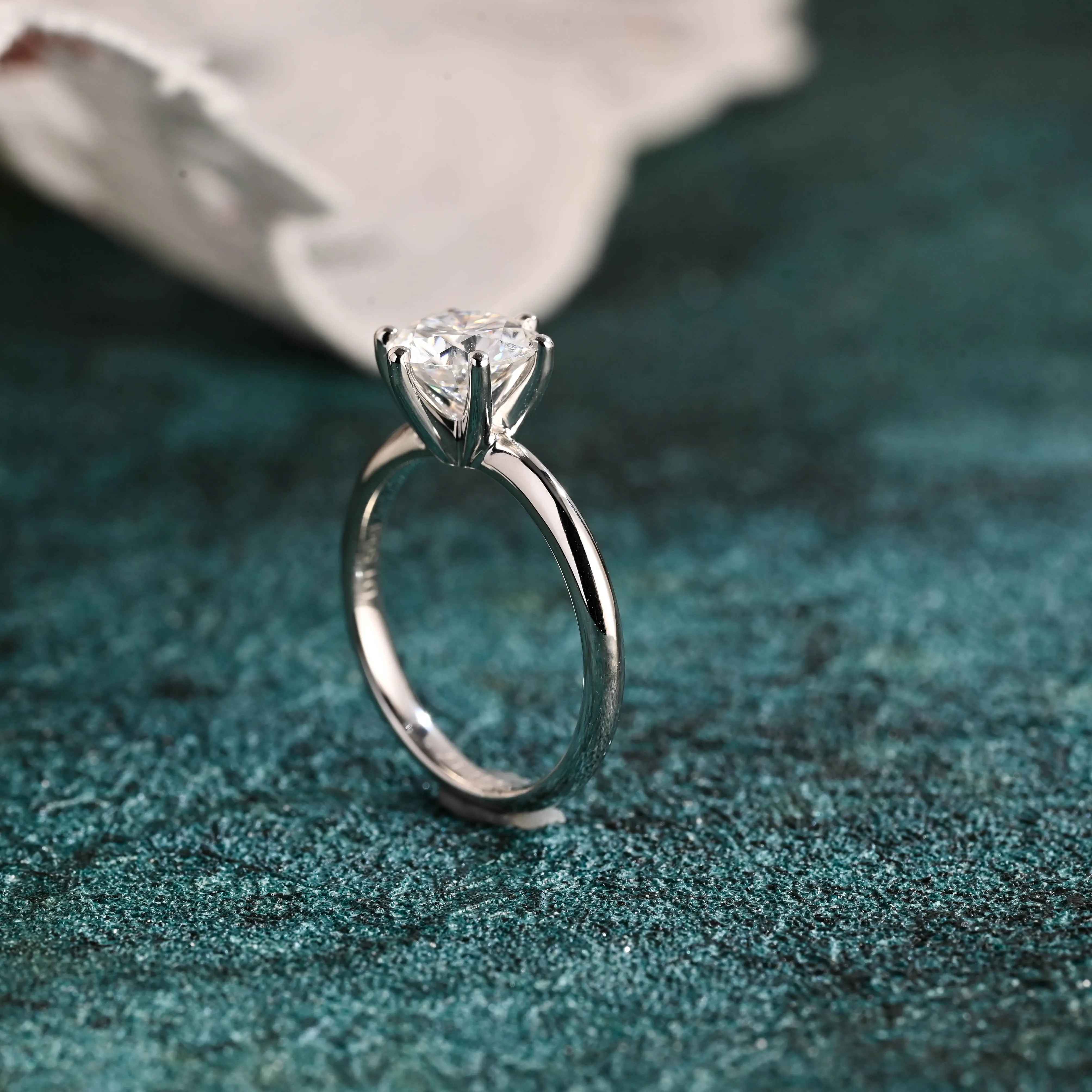 Solid Gold D/VS1 Round Cut Lab Grown Diamond Engagement Ring, Solitaire Promise Ring, Proposal Ring sold by Causyou