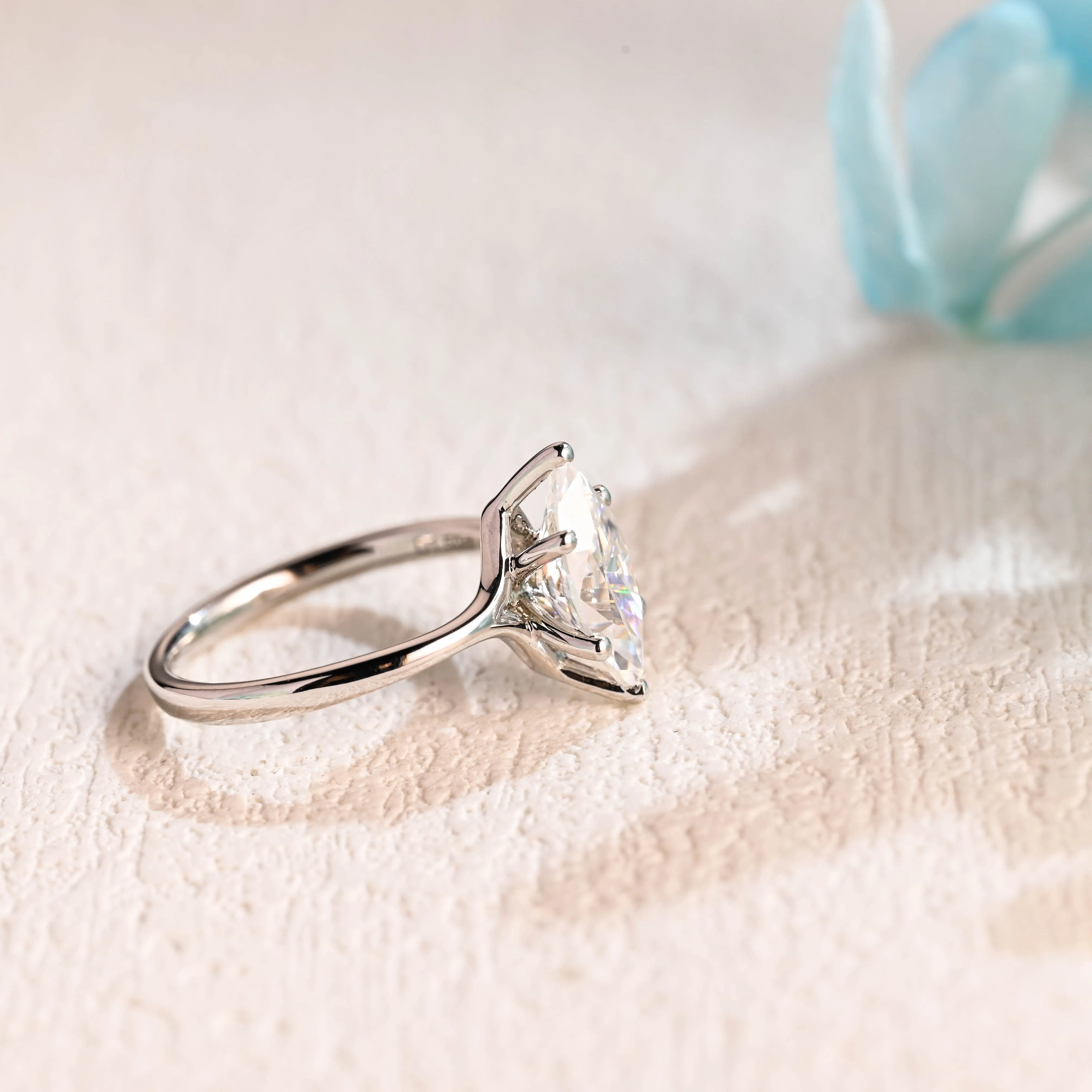 CausYou Solid Gold Marquise Cut Moissanite Engagement Ring, Promise Ring, Proposal Ring, Gift for Woman, Wife sold by Causyou product image thumbnail 5