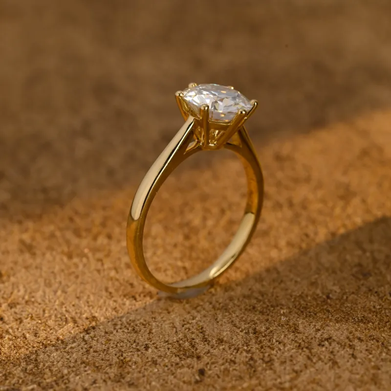 CausYou Solid Gold D/VS1 Lab Grown Diamond Engagement Ring, Solitaire Round Cut Wedding Bridal Ring sold by Causyou