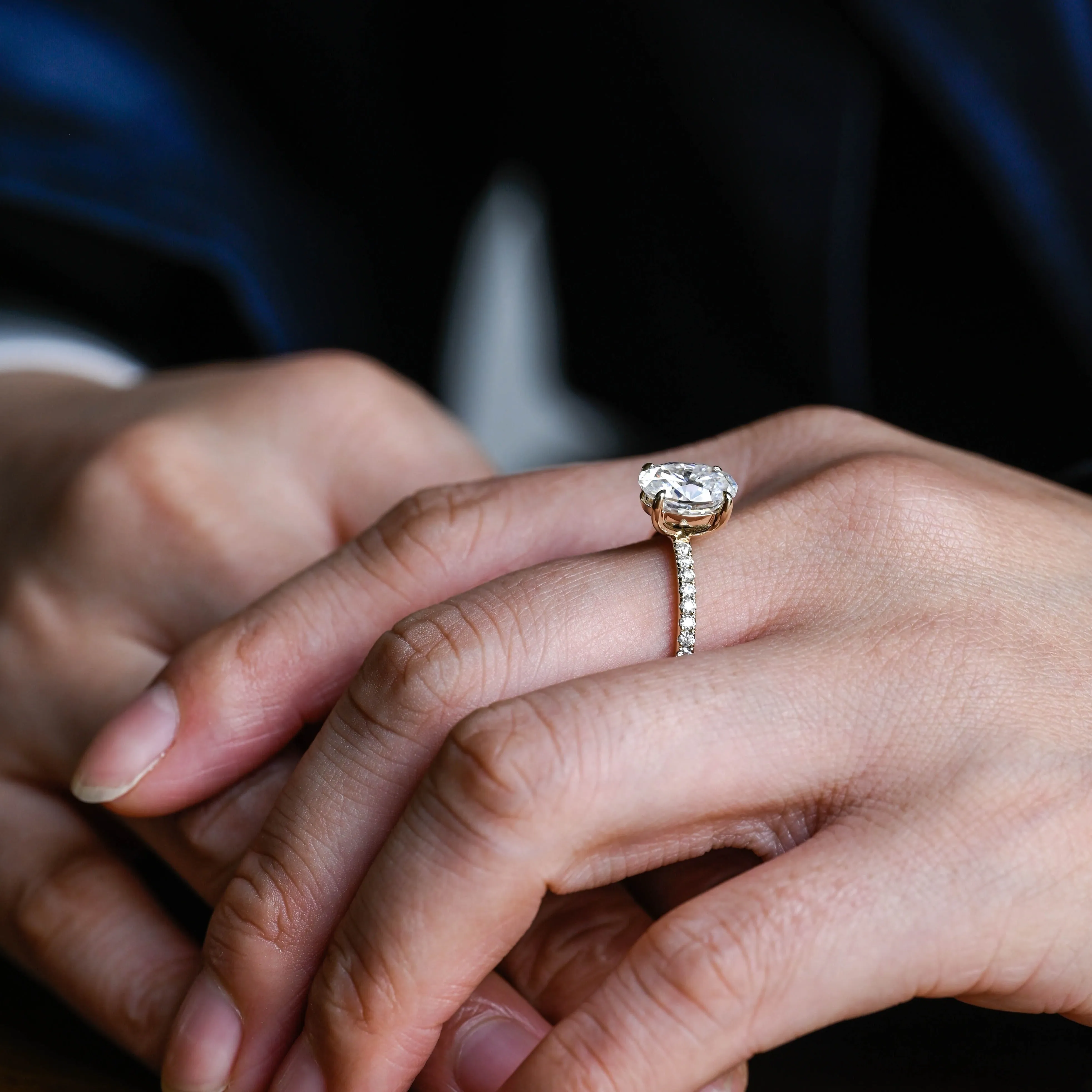 Solid Gold D/VS1 Oval Cut Lab Grown Diamond Engagement Ring, Promise Ring, Proposal Ring, Gift for Woman Wife sold by Causyou product image thumbnail 3