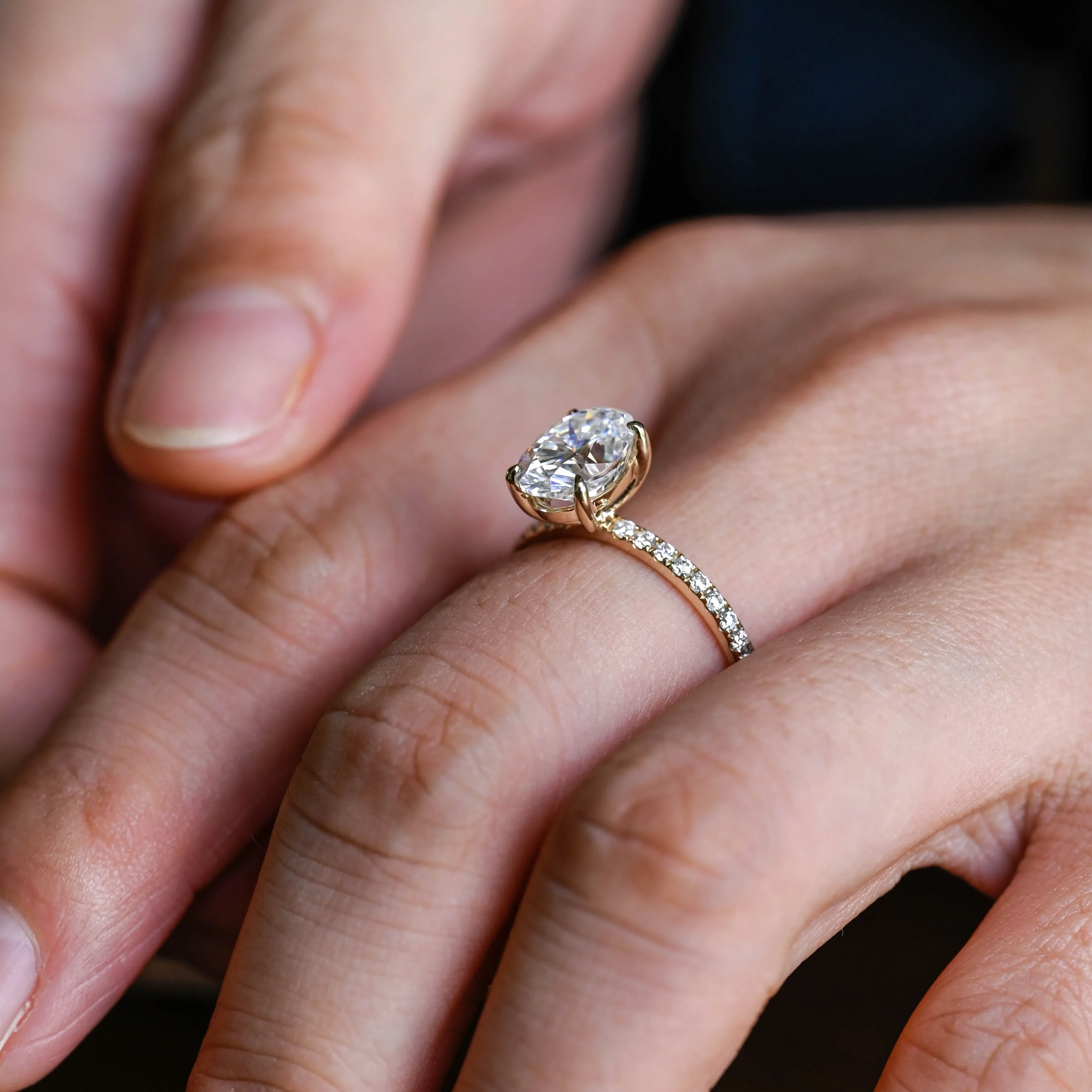 Solid Gold D/VS1 Oval Cut Lab Grown Diamond Engagement Ring, Promise Ring, Proposal Ring, Gift for Woman Wife sold by Causyou product image thumbnail 4