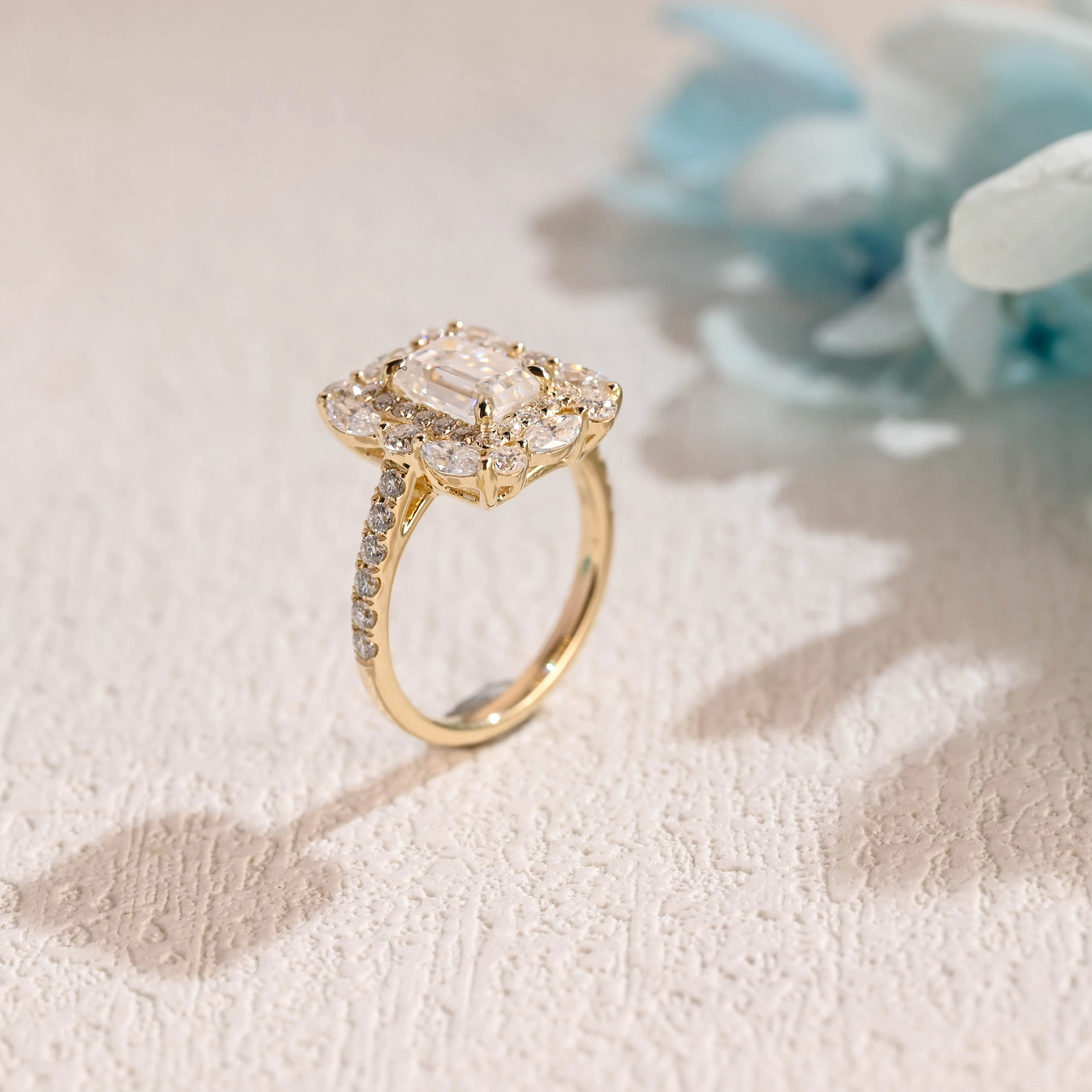 Solid Gold Emerald Cut Moissanite Engagement Ring, Promise Ring, Proposal Ring, Gift for Woman, Wife sold by Causyou product image thumbnail 5