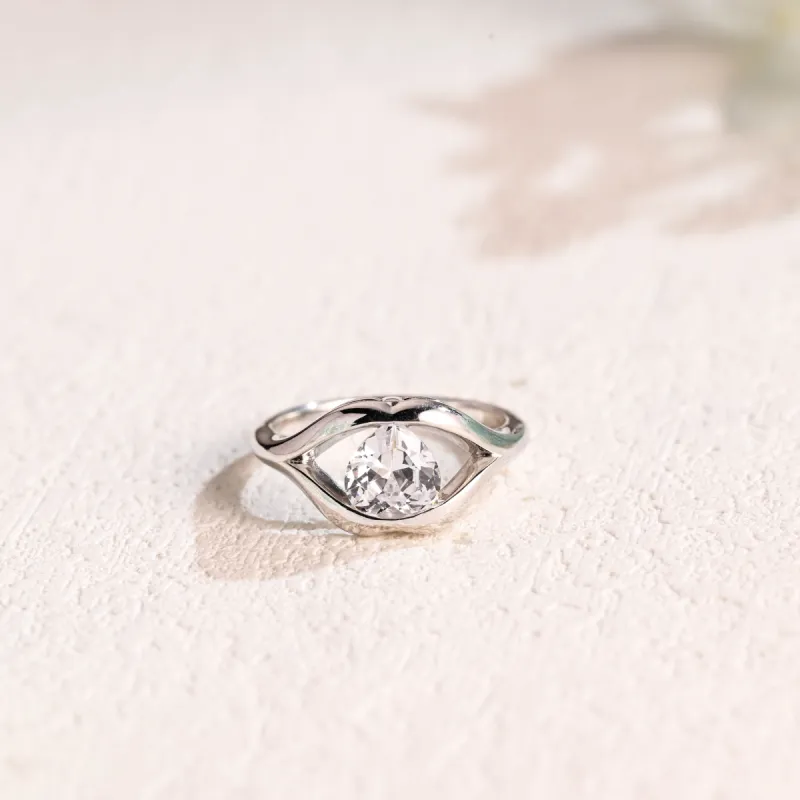 CausYou Solid Gold Lips Heart Cut Moissanite Engagement Ring, Solitaire Promise Ring, Proposal Ring, Gift for Women, Wife sold by Causyou