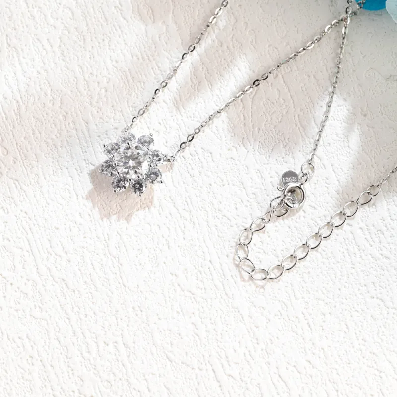 Solid Gold Round Cut Moissanite Pendant, Wedding Necklace, Anniversary Gift for Woman, Wife sold by Causyou