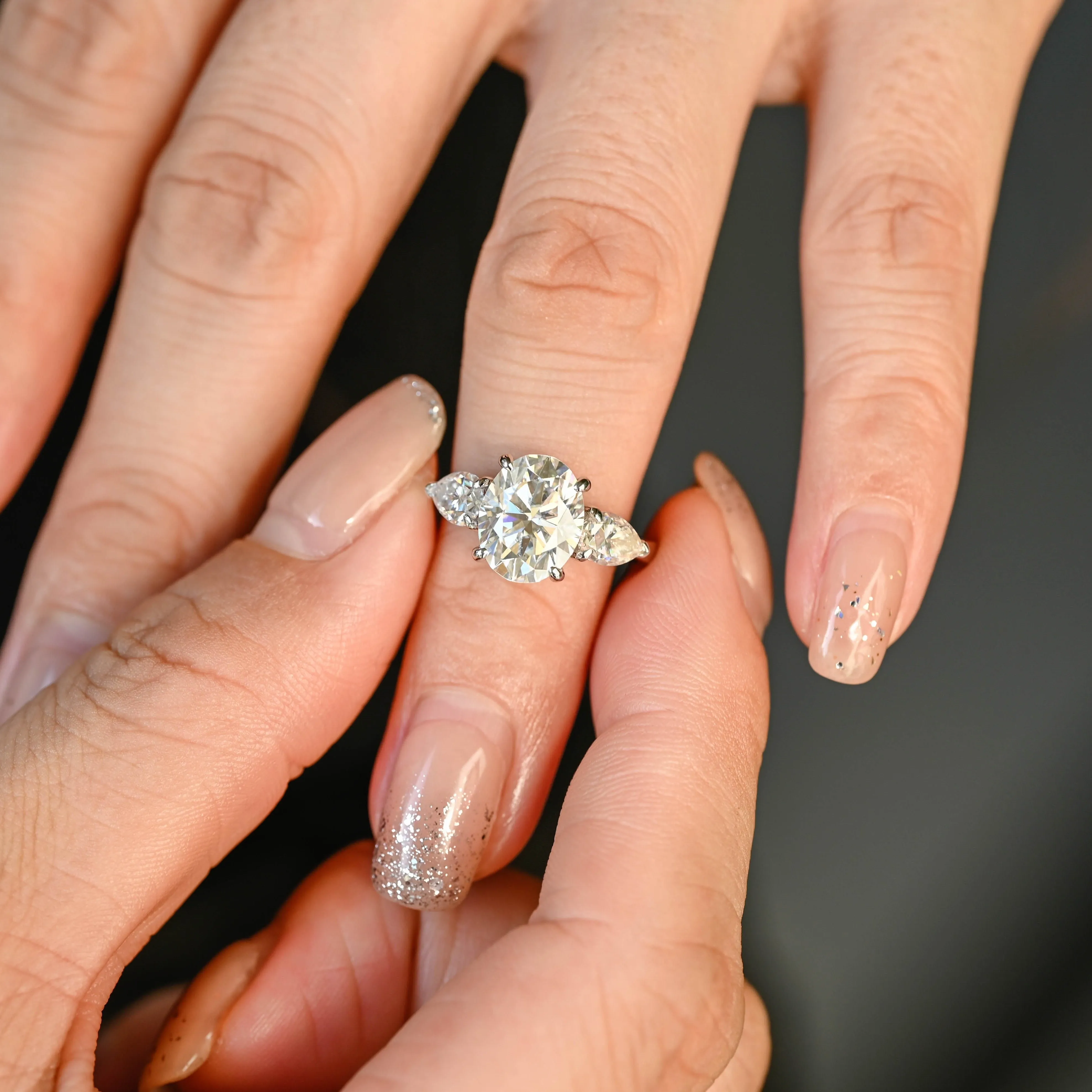 Solid Gold D/VS1 Oval Cut Lab Grown Diamond Engagement Ring, Promise Ring, Gift for Women Wife sold by Causyou product image thumbnail 2