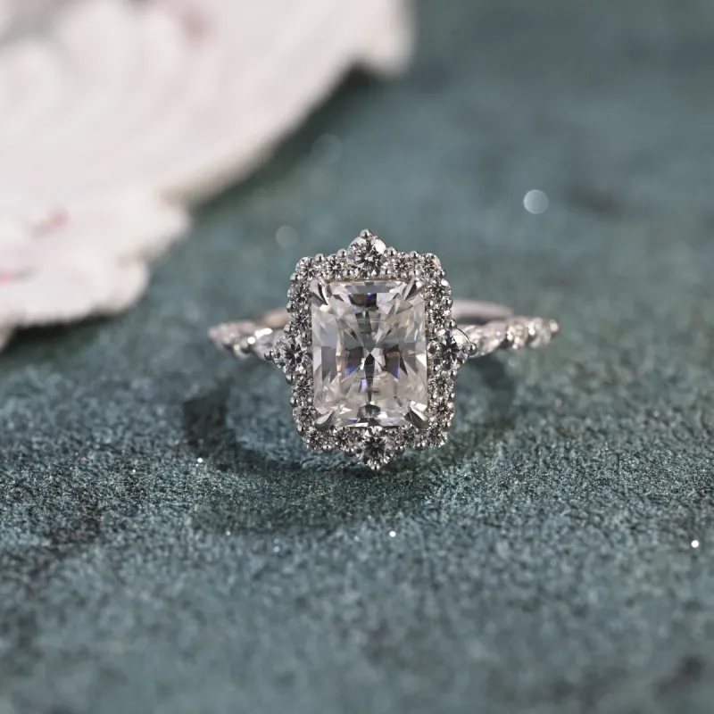Solid Gold D/VS1 Radiant Cut Lab Grown Diamond Engagement Ring, Promise Ring, Gift for Woman Wife sold by Causyou