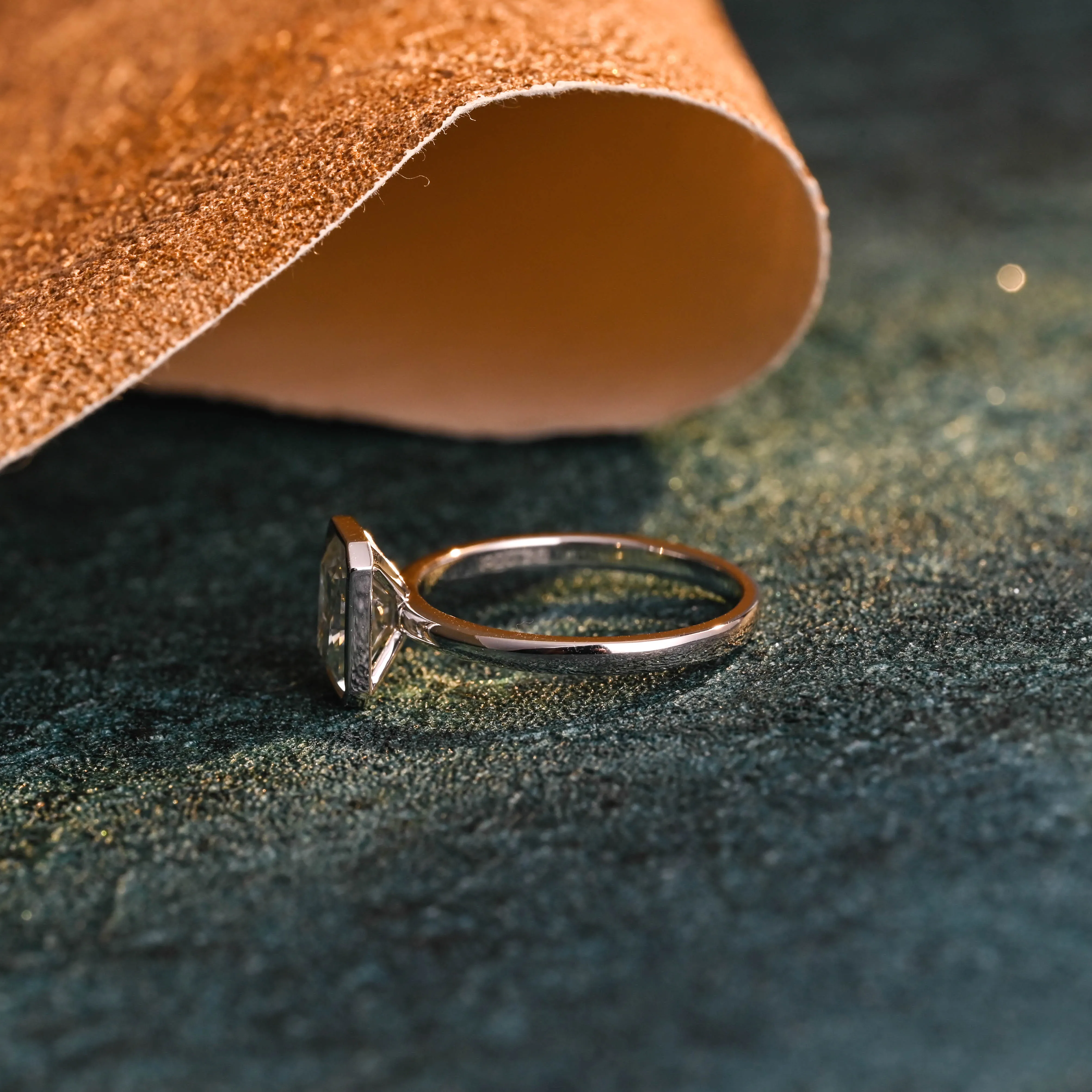 CausYou Solid Gold D/VS1 Bezel Radiant Cut Lab Grown Diamond Engagement Ring, Solitaire Bridal Ring for Her sold by Causyou product image thumbnail 5