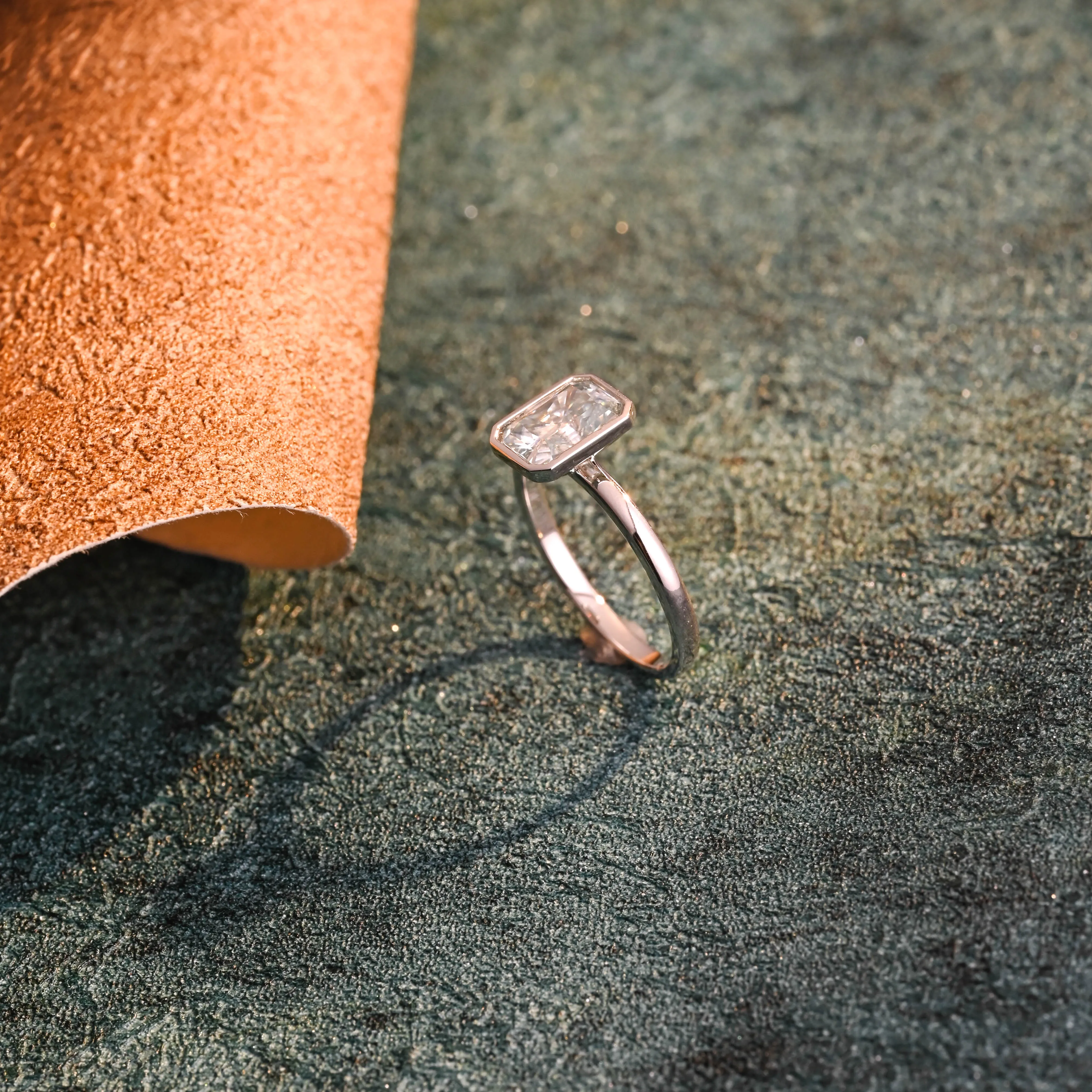 CausYou Solid Gold D/VS1 Bezel Radiant Cut Lab Grown Diamond Engagement Ring, Solitaire Bridal Ring for Her sold by Causyou product image thumbnail 2