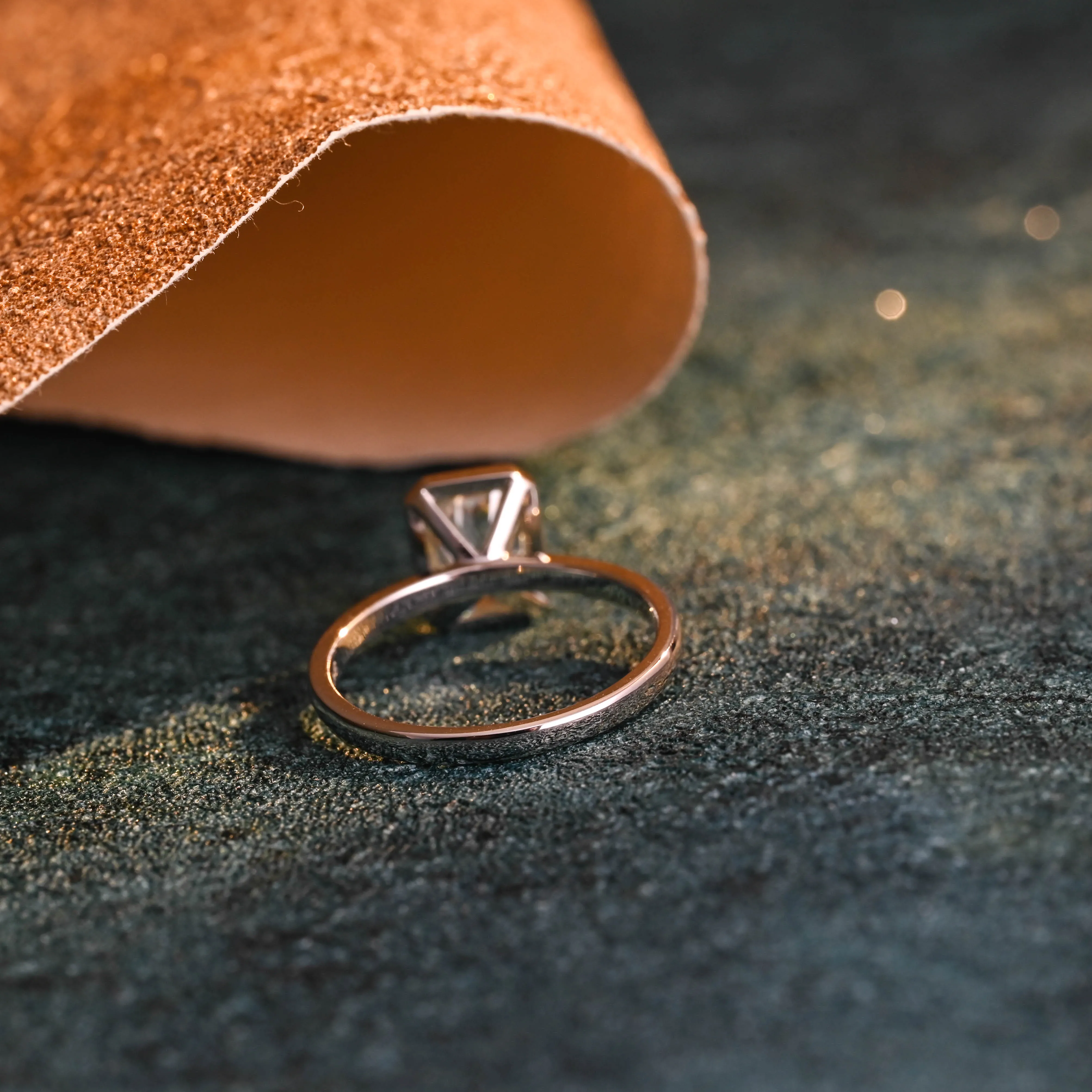 CausYou Solid Gold D/VS1 Bezel Radiant Cut Lab Grown Diamond Engagement Ring, Solitaire Bridal Ring for Her sold by Causyou product image thumbnail 4