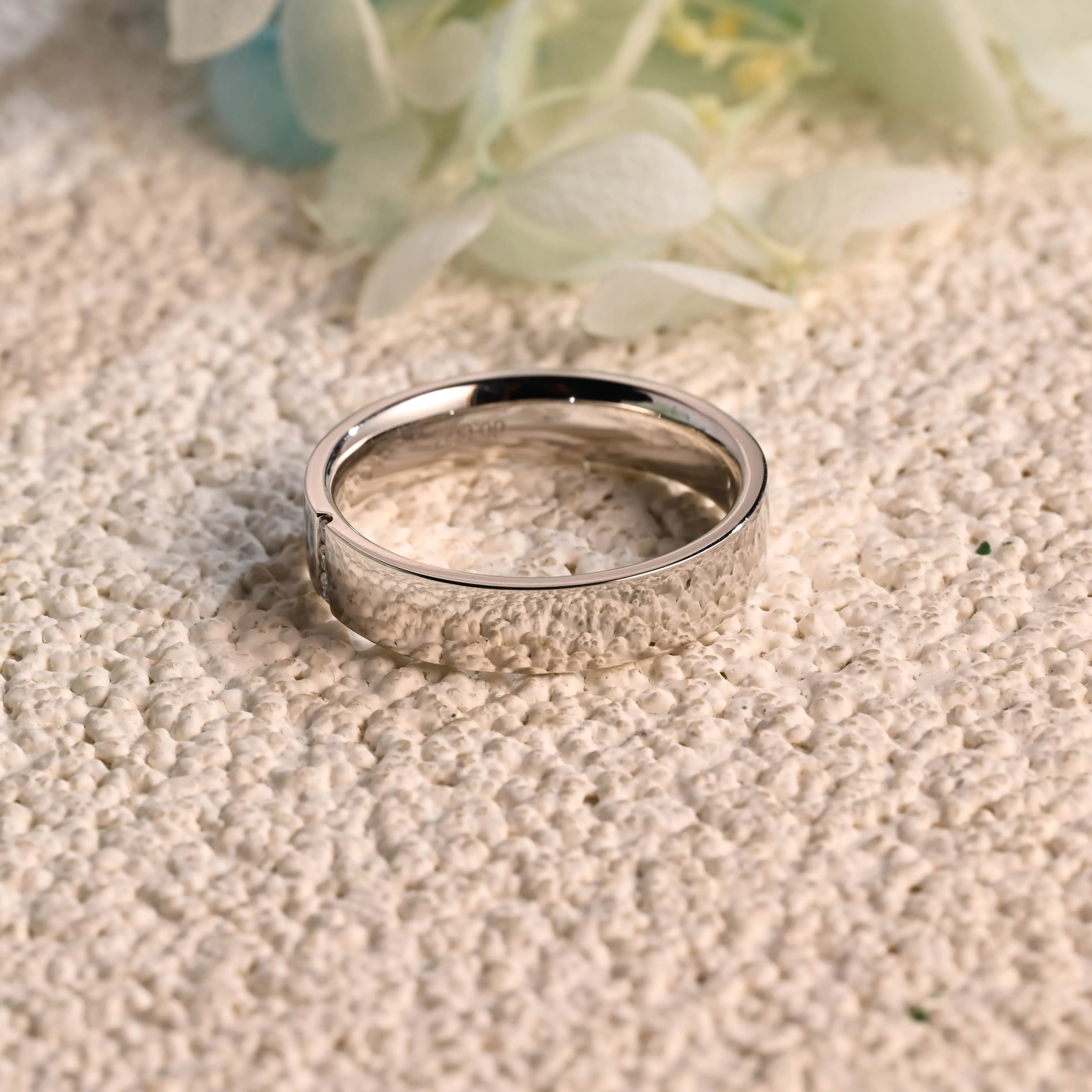 Solid Gold 5mm Width Round Cut Moissanite Wedding Ring Men sold by Causyou product image thumbnail 2