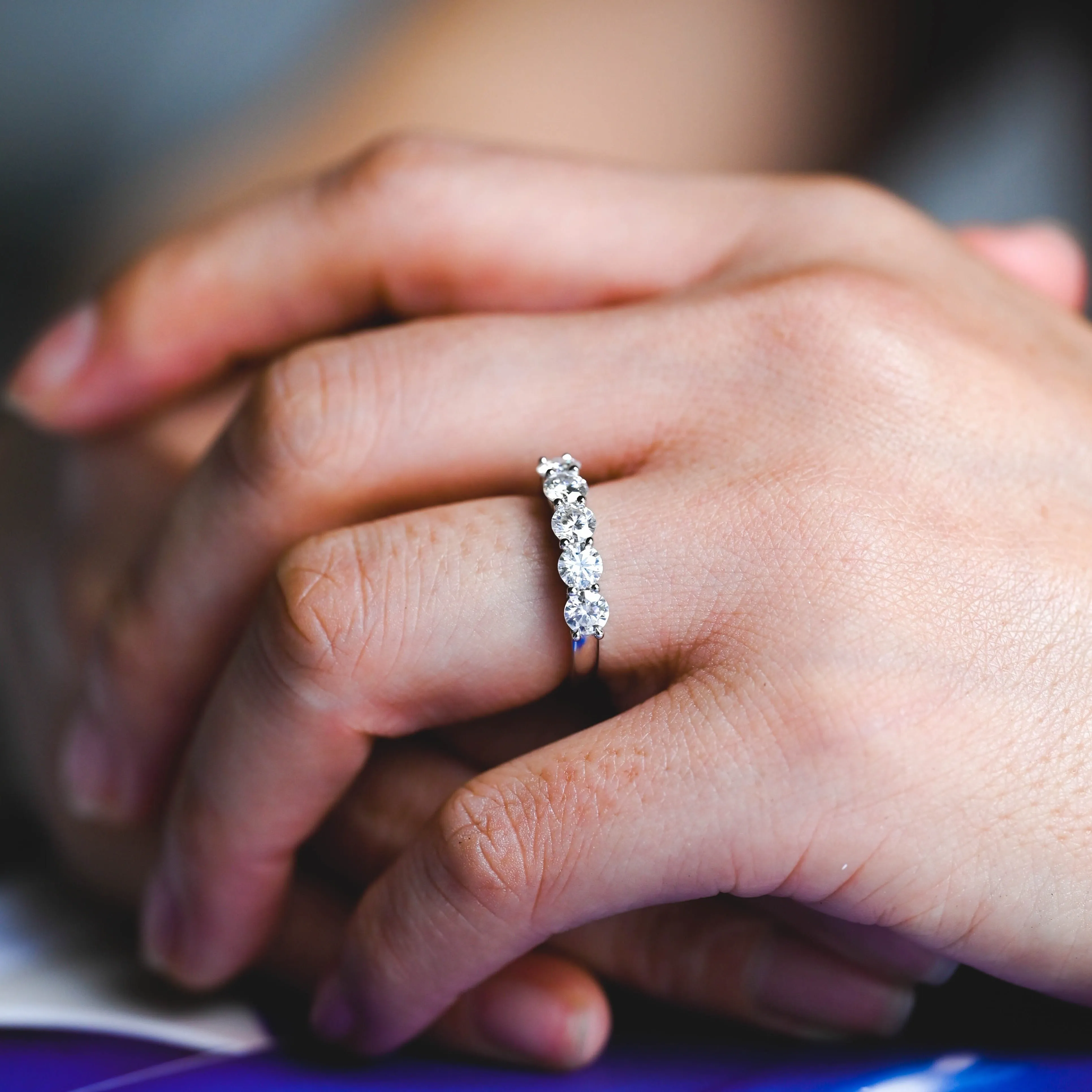 3mm Solid Gold Round Cut Moissanite Wedding Band, Wedding Ring sold by Causyou product image thumbnail 3