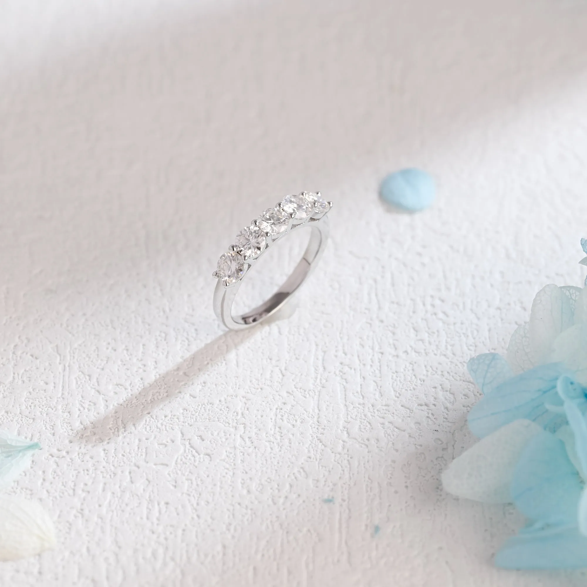 3mm Solid Gold Round Cut Moissanite Wedding Band, Wedding Ring sold by Causyou product image thumbnail 5