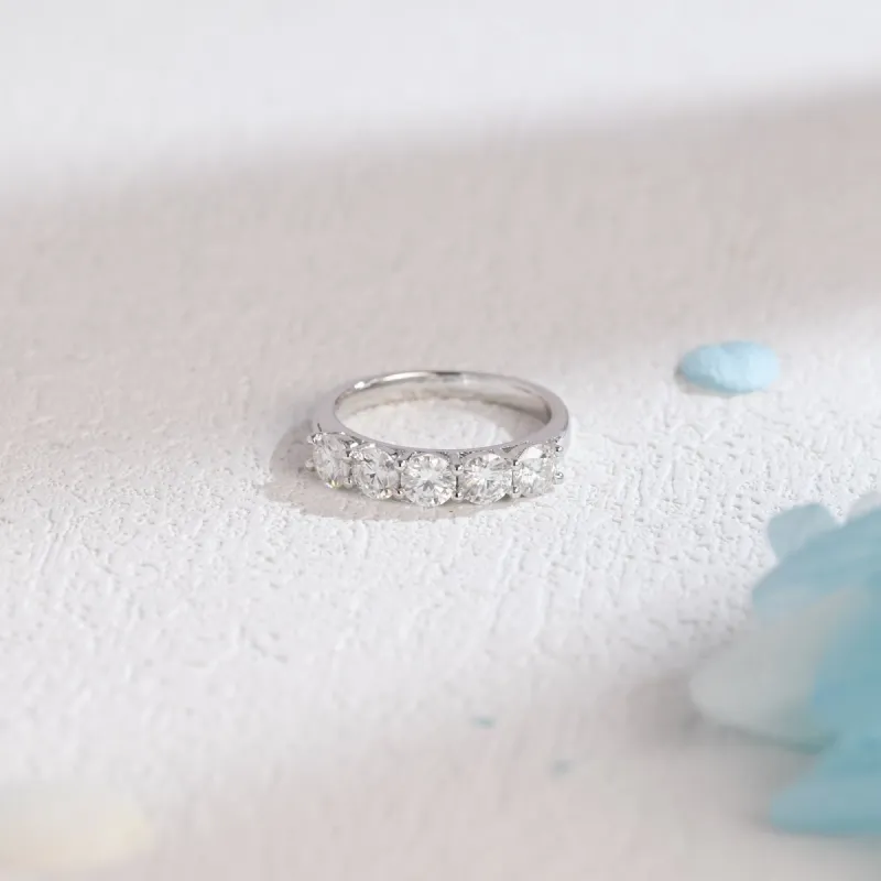 3mm Solid Gold Round Cut Moissanite Wedding Band, Wedding Ring sold by Causyou