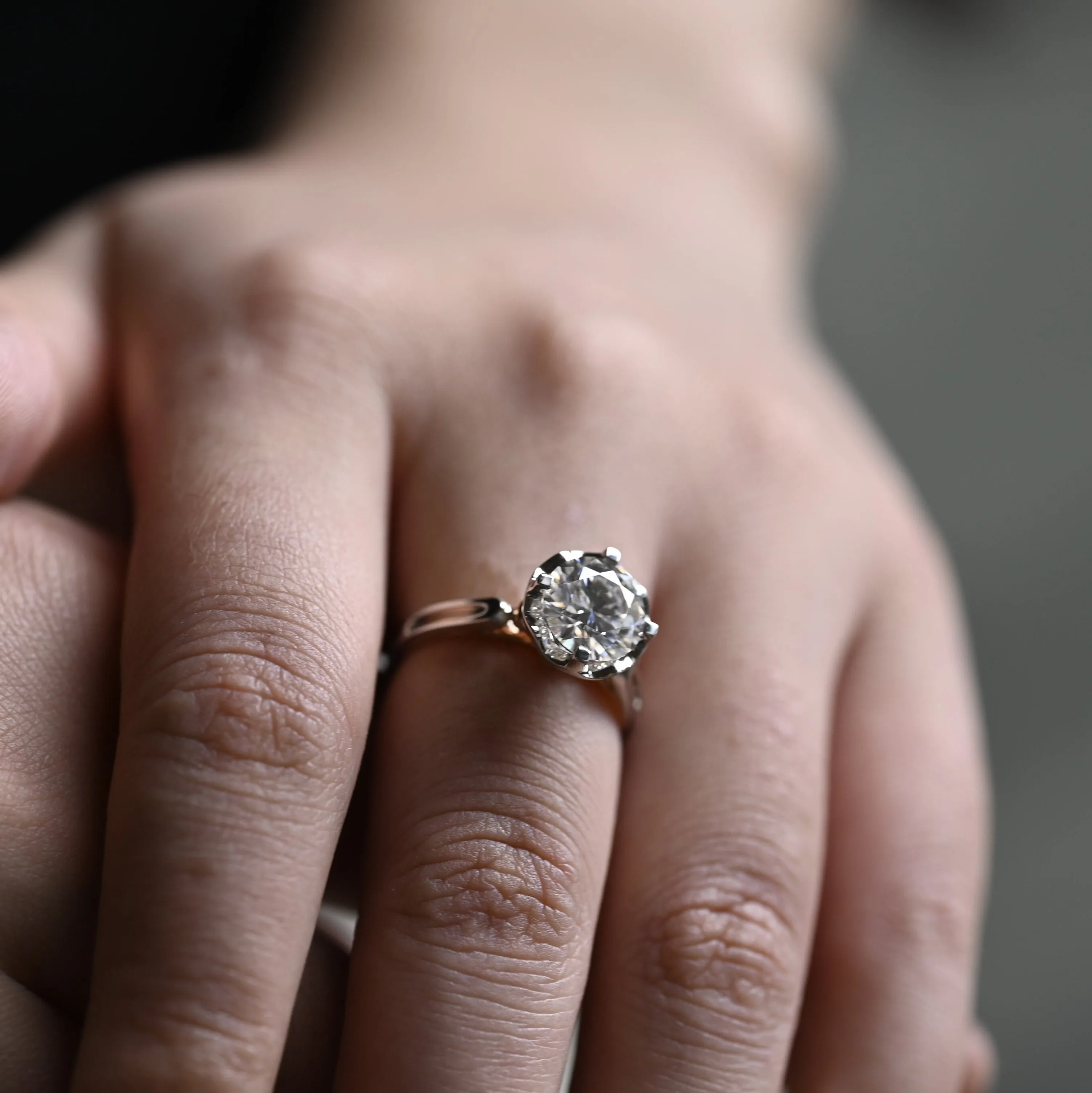 Solid Gold Round Cut Moissanite Engagement Ring, Promise Ring, Proposal Ring sold by Causyou product image thumbnail 2