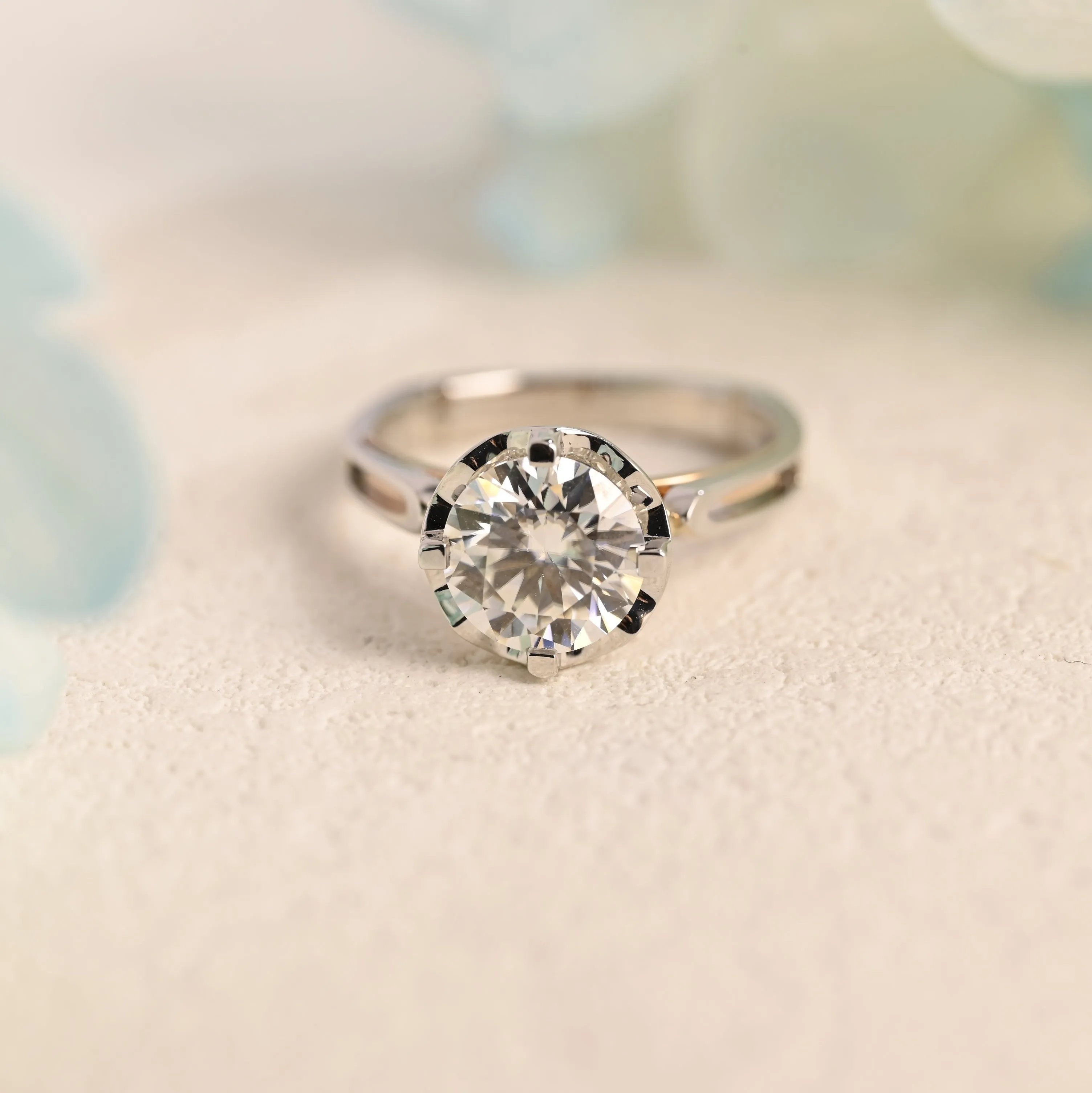 Solid Gold Round Cut Moissanite Engagement Ring, Promise Ring, Proposal Ring sold by Causyou product image thumbnail 5