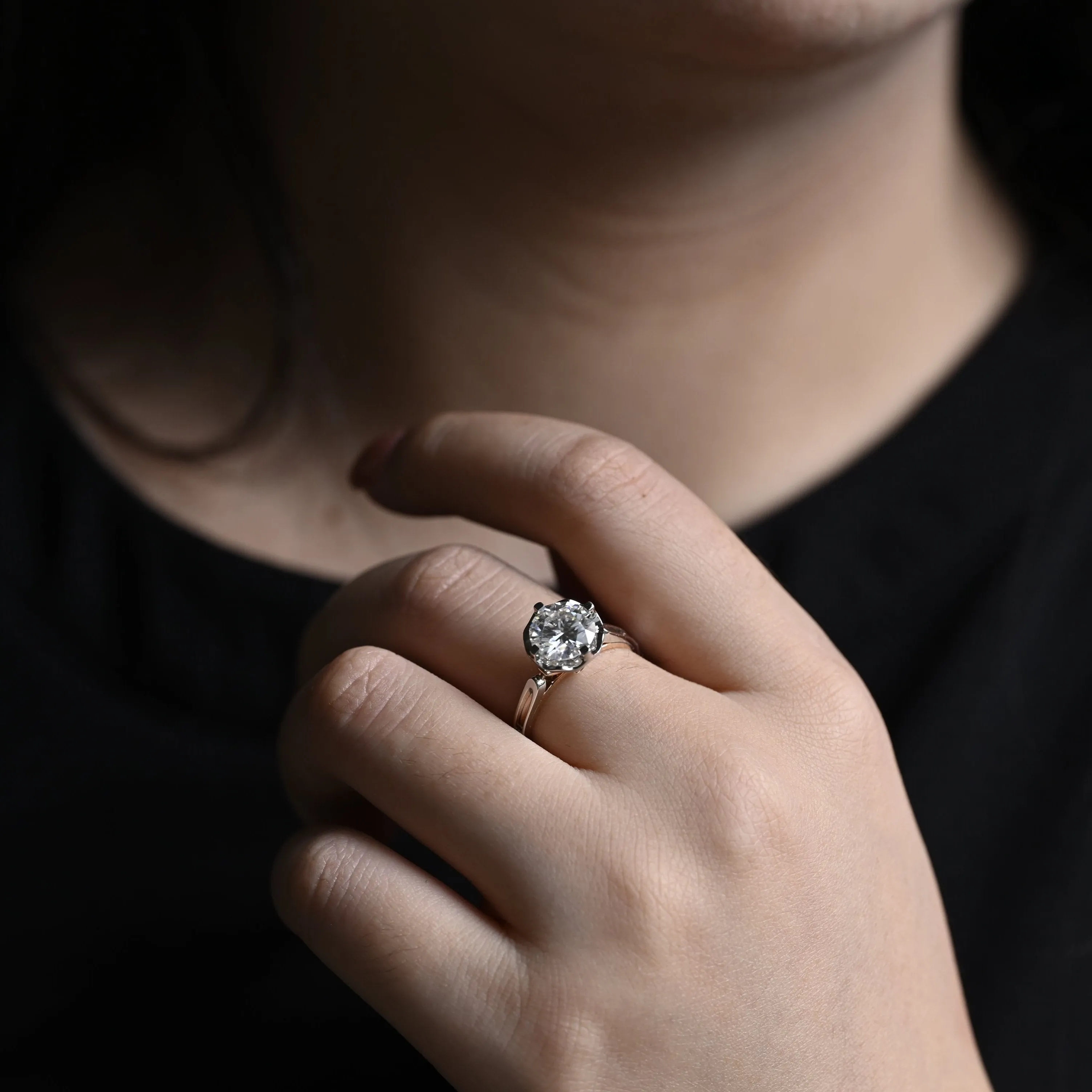 Solid Gold Round Cut Moissanite Engagement Ring, Promise Ring, Proposal Ring sold by Causyou product image thumbnail 4