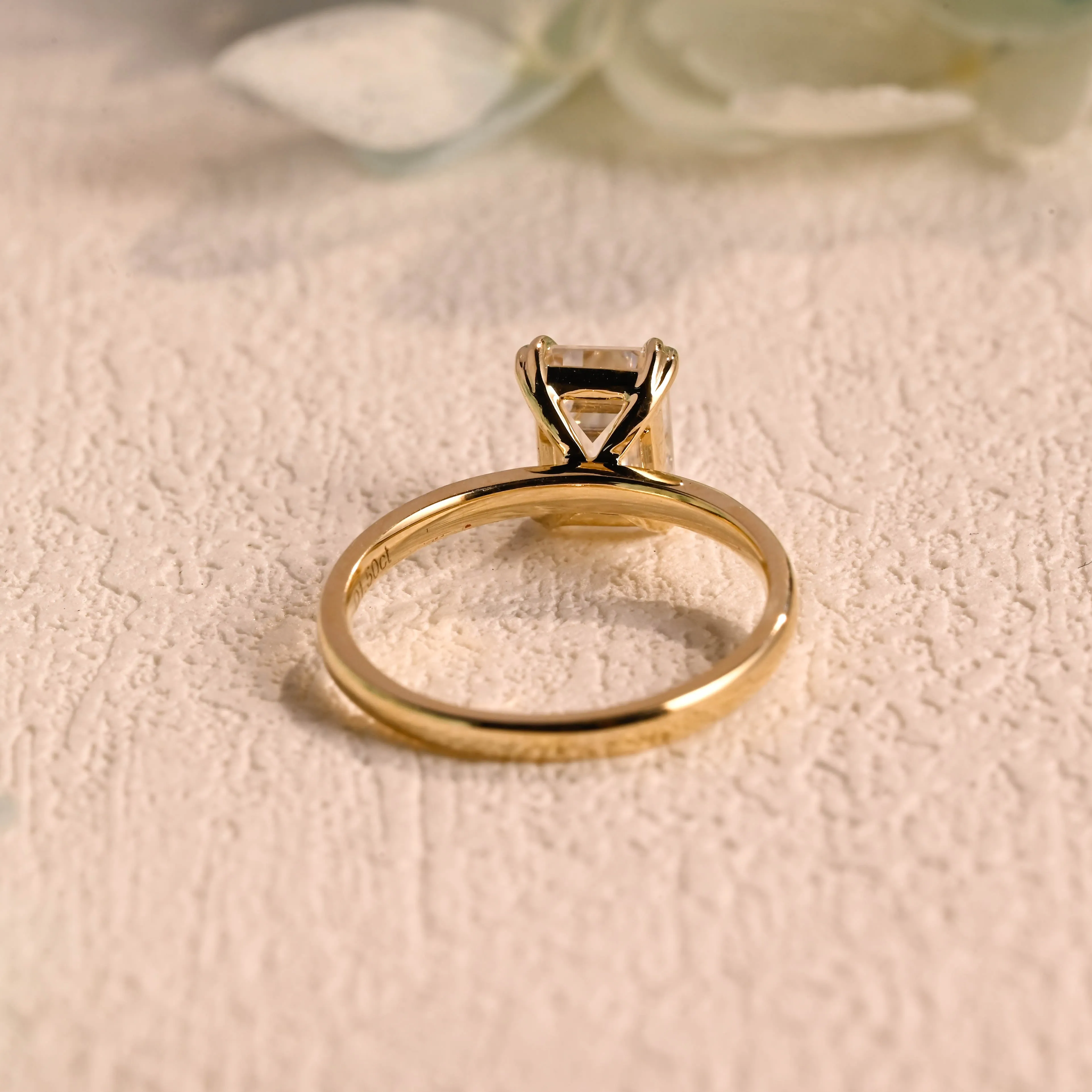 CausYou Solid Gold Solitaire Emerald Cut Moissanite Engagement Ring sold by Causyou product image thumbnail 4