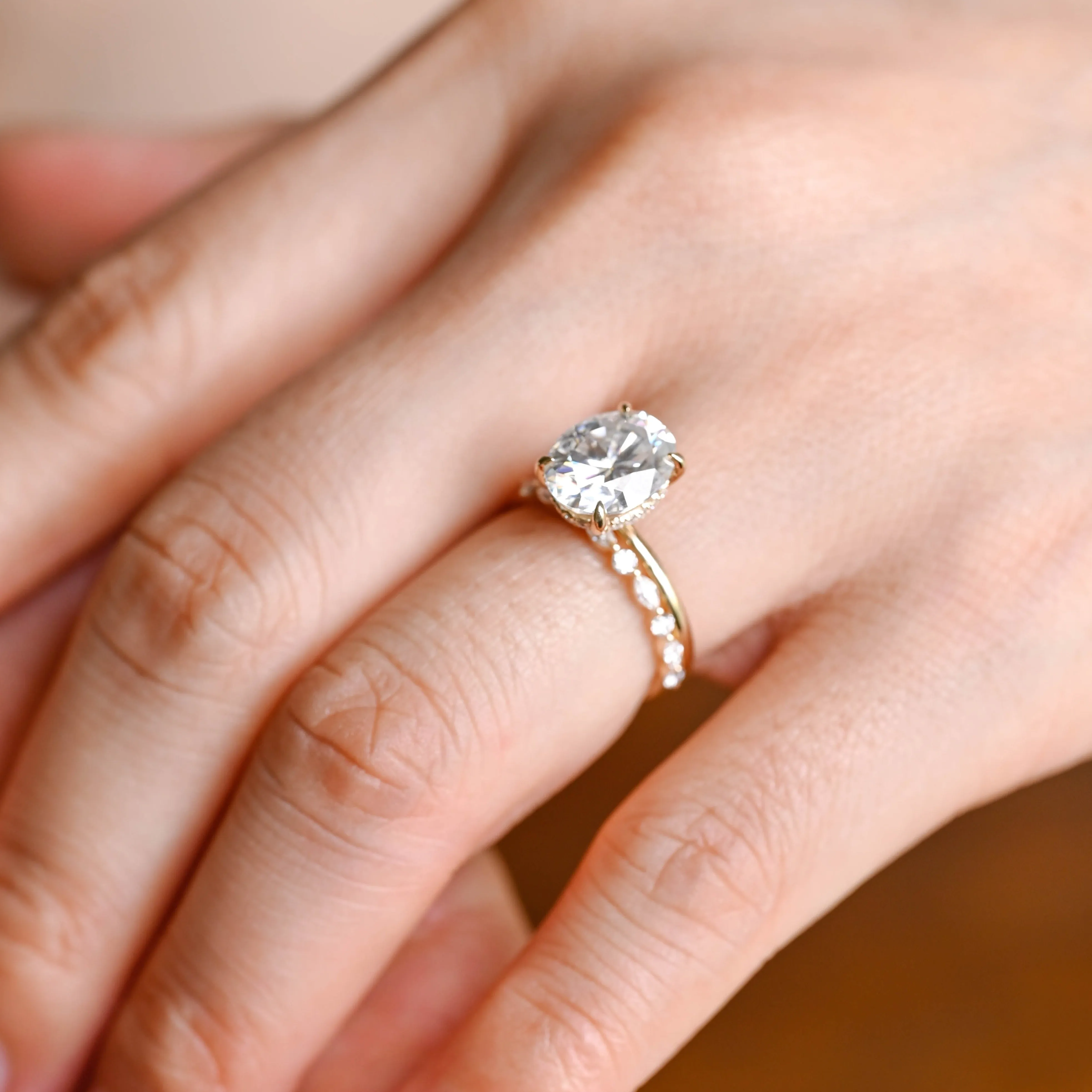 Solid Gold Marquise & Round Cut Moissanite Wedding Band sold by Causyou product image thumbnail 3