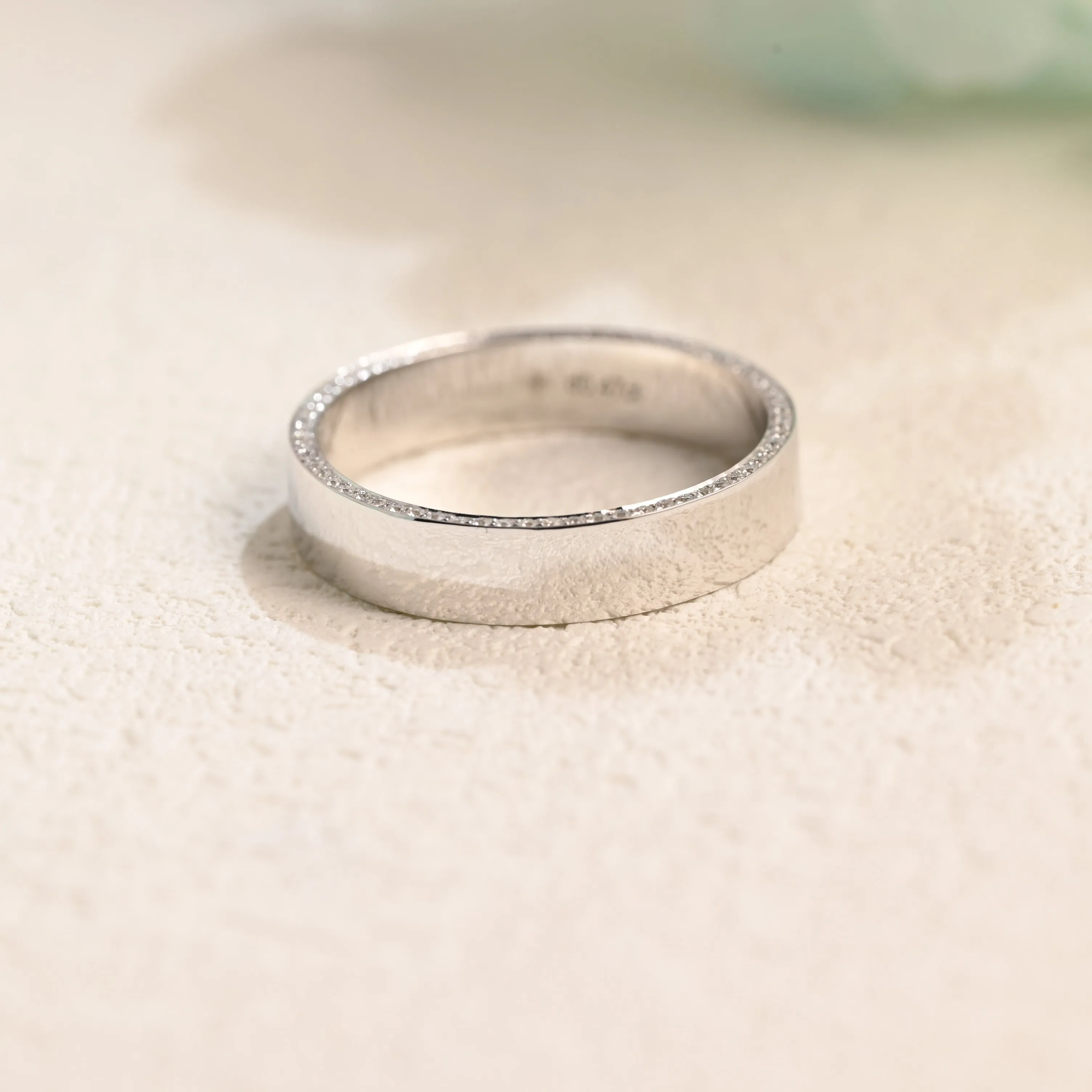 Solid Gold Round Cut Moissanite Wedding Band for Men sold by Causyou