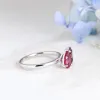 Solid Gold Toi Et Moi Princess Garnet & Pear Lab Grown Ruby Engagement Ring sold by Causyou