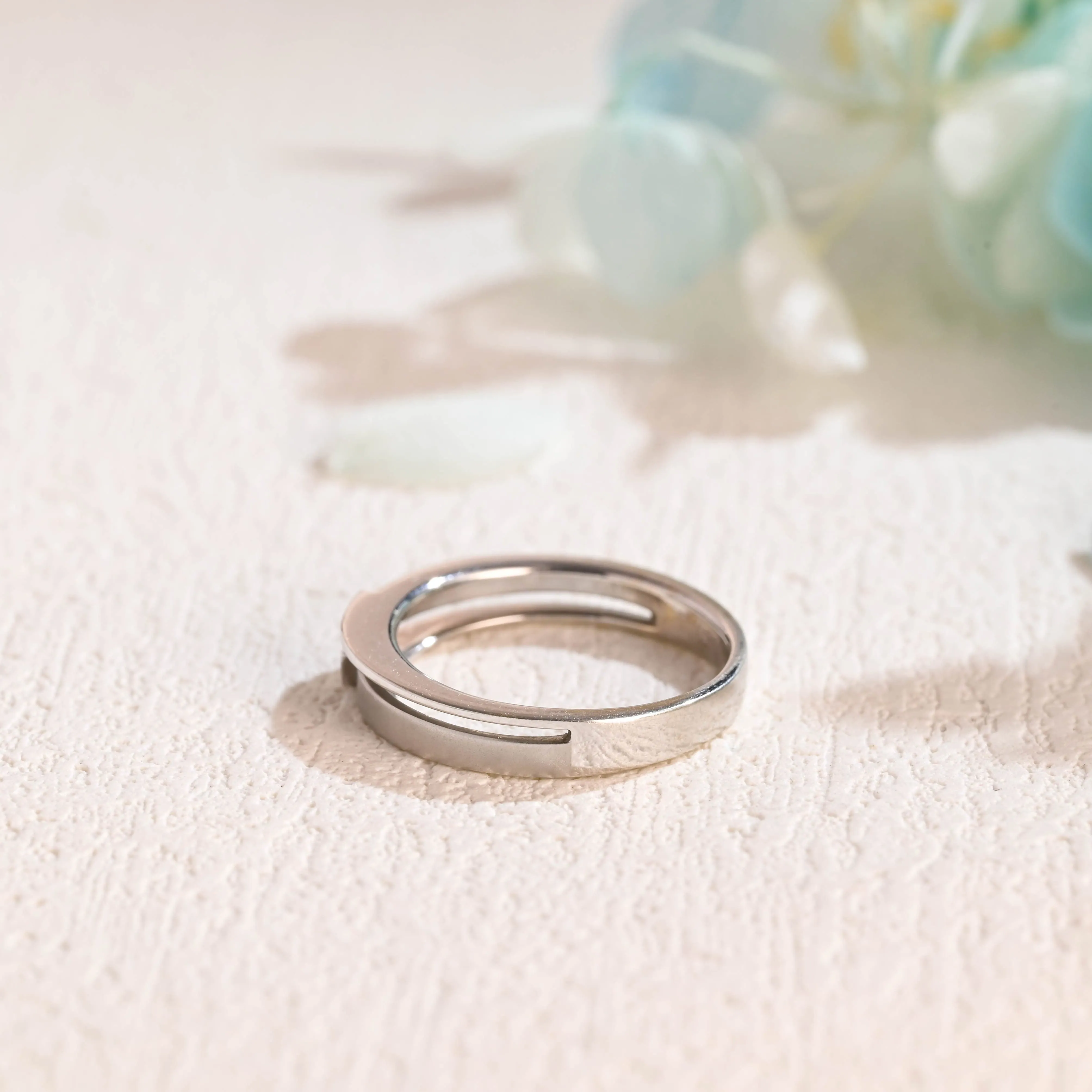 Solid Gold Round Cut Moissanite Wedding Band for Men sold by Causyou product image thumbnail 5