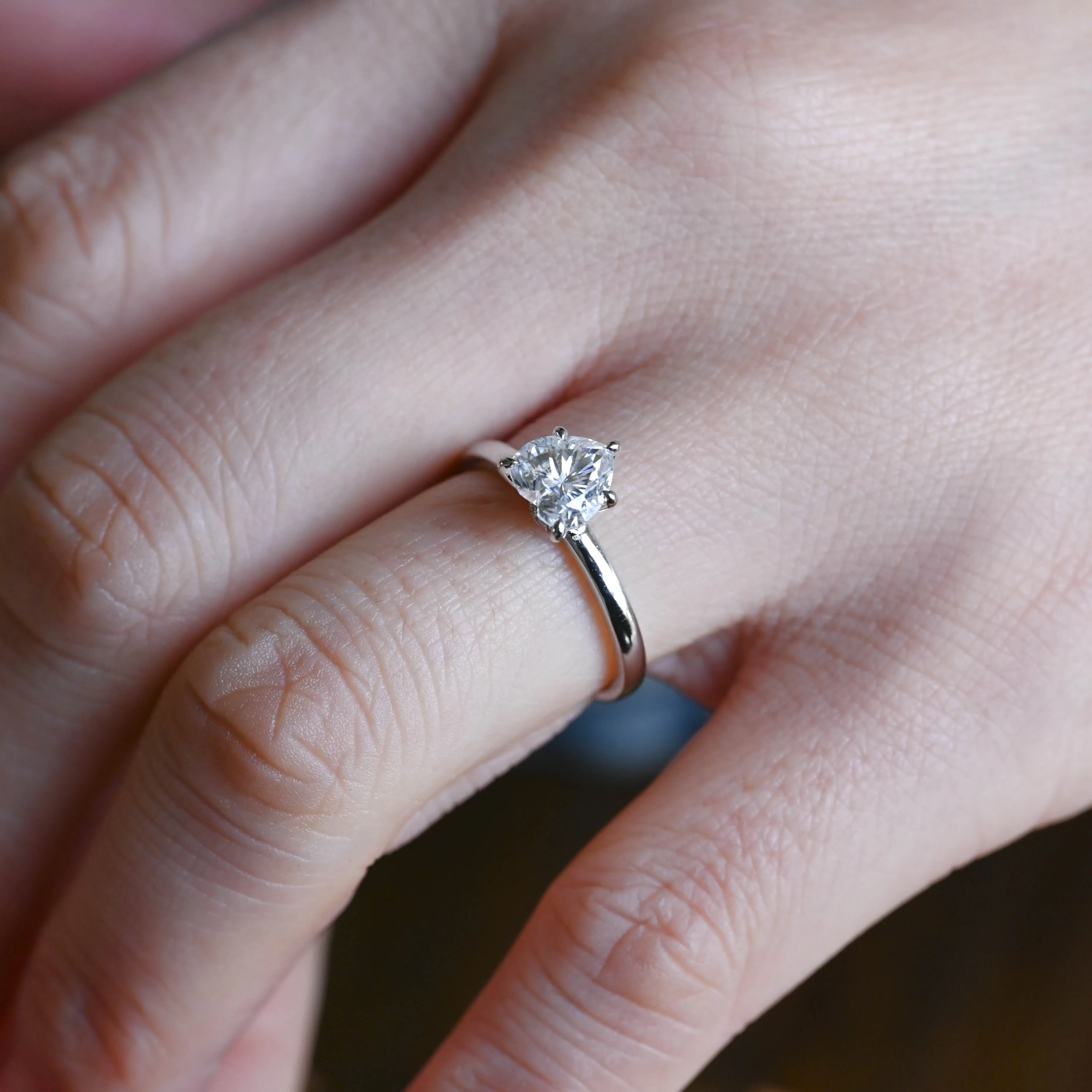 Solid Gold Hidden Halo Heart Cut Moissanite Engagement Ring sold by Causyou product image thumbnail 3