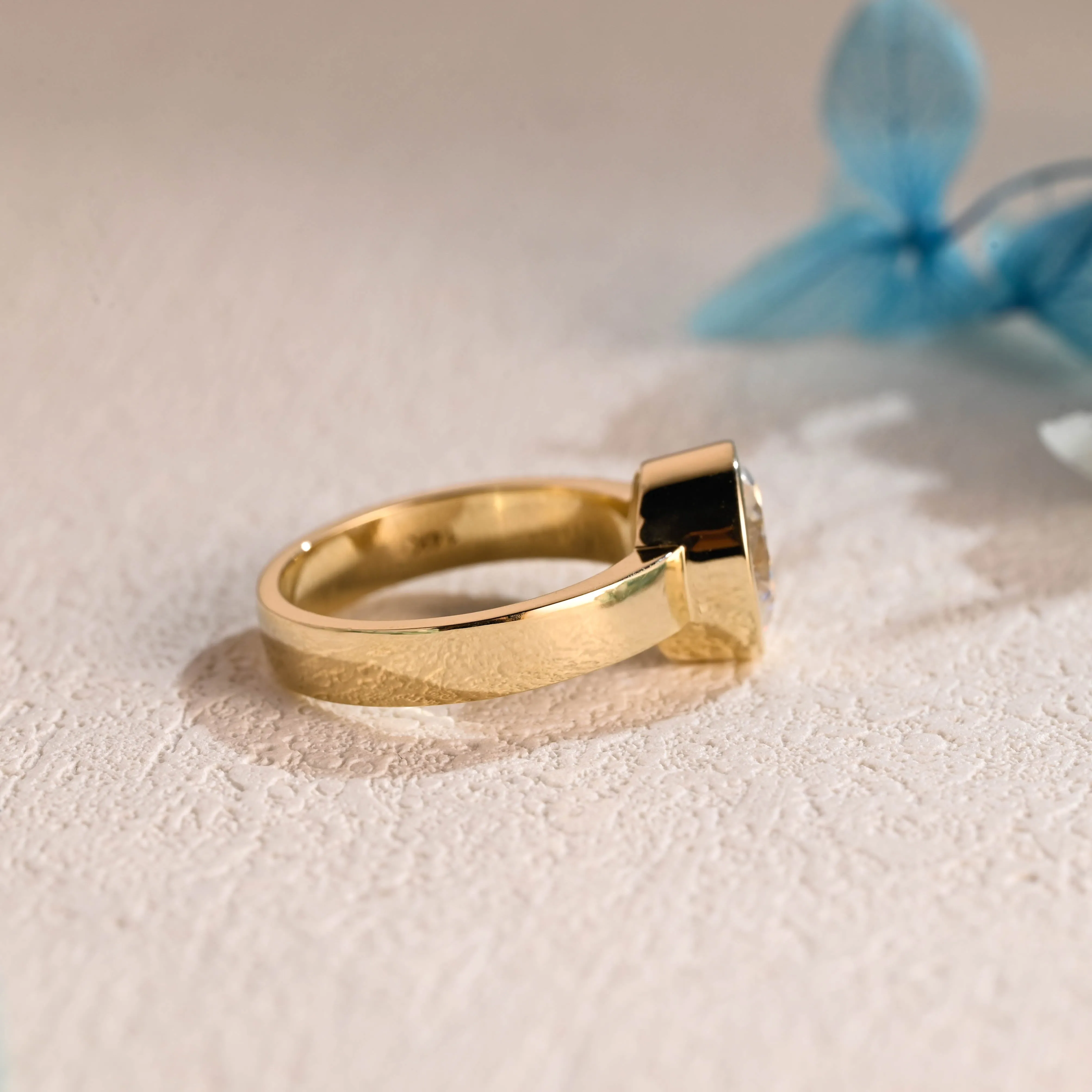 CausYou 4mm Wide Band Bezel Oval Cut Moissanite Engagement Ring, Promise Ring, Proposal Ring, Gift for Woman, Wife sold by Causyou product image thumbnail 5