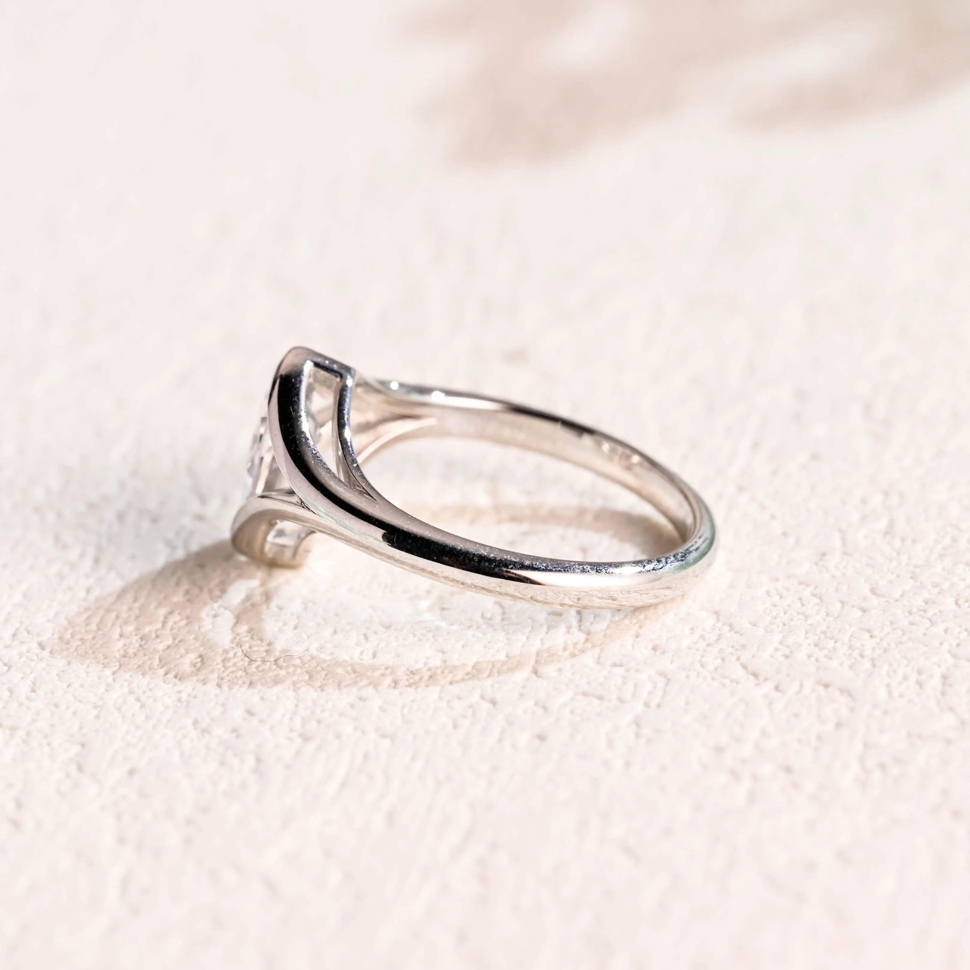 Solid Gold Solitaire Pear Cut Moissanite Engagement Ring sold by Causyou product image thumbnail 5