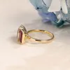 Solid Gold Toi Et Moi Emerald Cut Lab Ruby & Pear Cut Alexandrite Engagement Ring sold by Causyou
