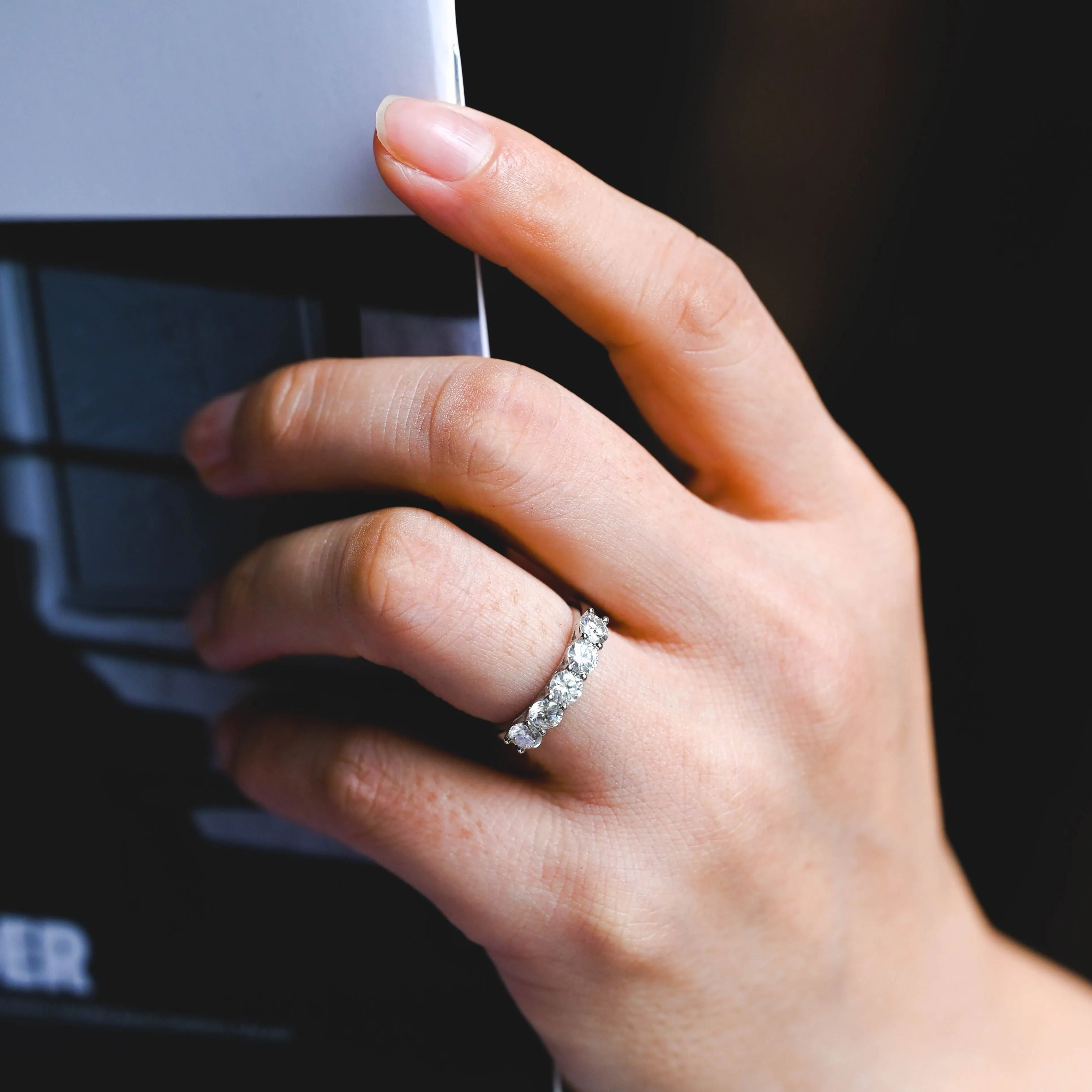 3mm Solid Gold Round Cut Moissanite Wedding Band, Wedding Ring sold by Causyou product image thumbnail 4