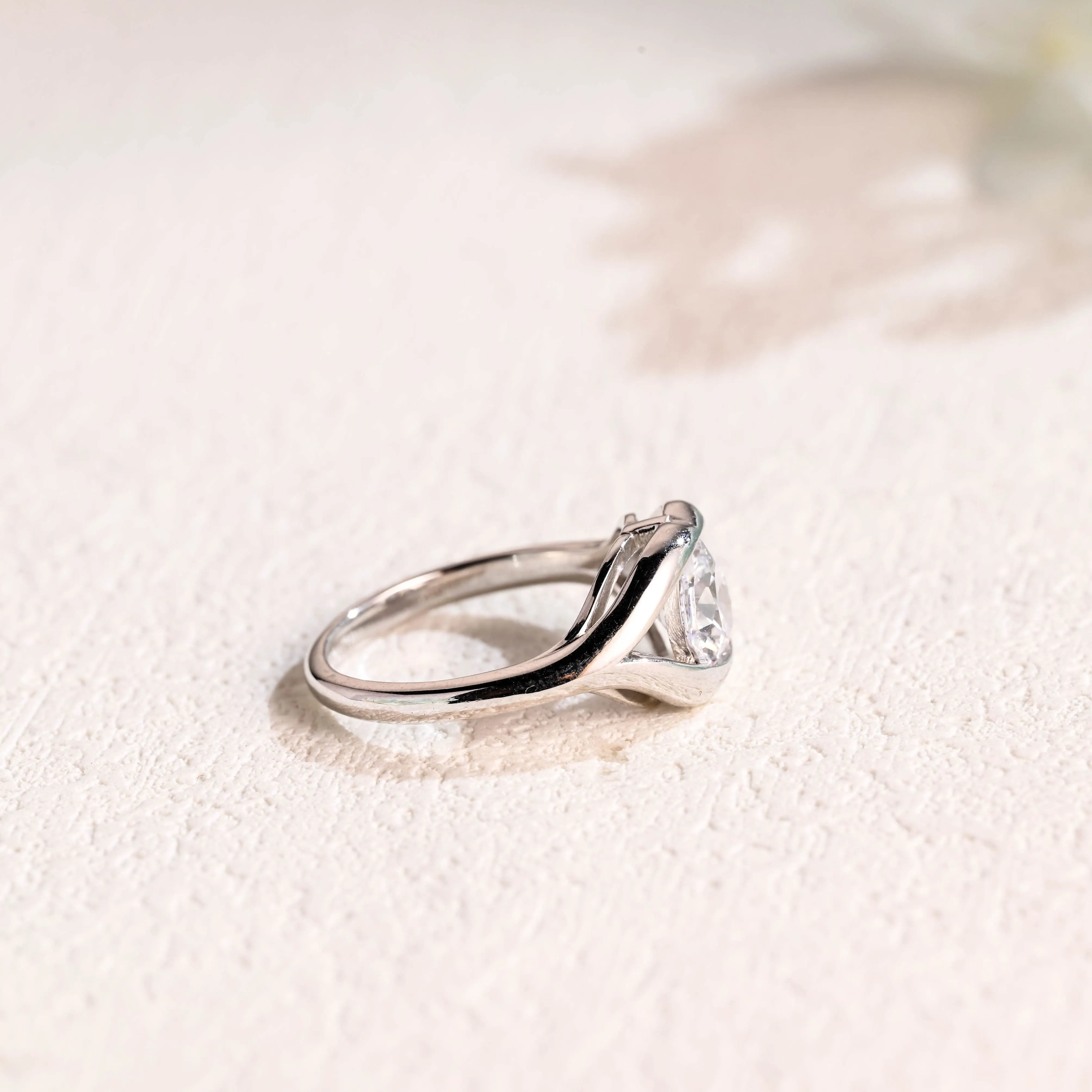 Solid Gold Solitaire Lips Heart Cut Moissanite Engagement Ring sold by Causyou product image thumbnail 2