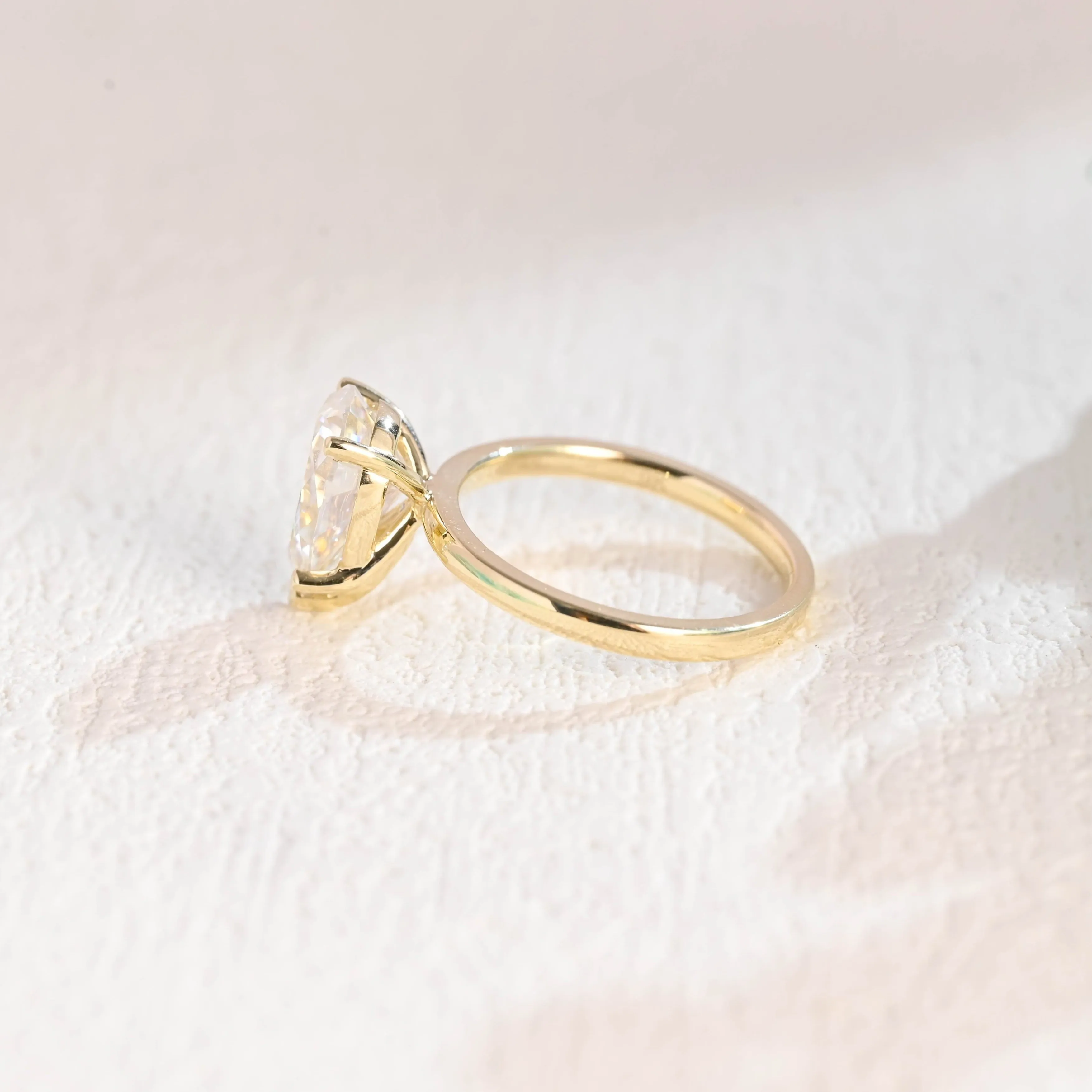 Solid Gold Solitaire Pear Cut Moissanite Engagement Ring sold by Causyou product image thumbnail 5