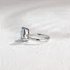 Solid Gold Pear Cut Lab Aquamarine & Pearl Engagement Ring sold by Causyou