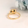 Solid Gold Toi Et Moi Yellow Emerald Cut Lab Sapphire & Pear Cut Moissanite Engagement Ring sold by Causyou