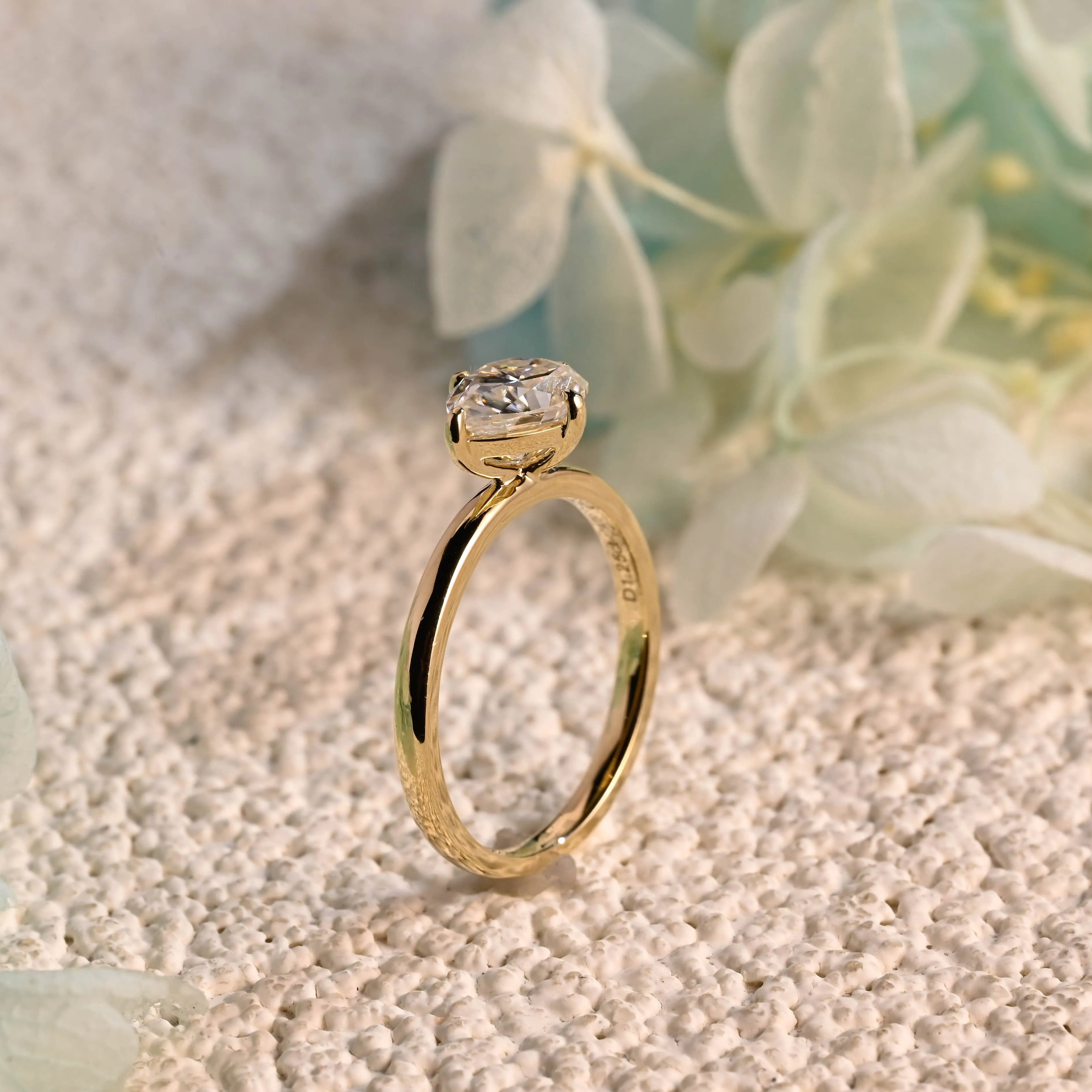Solid Gold Solitaire East West Pear Moissanite Engagement Ring sold by Causyou product image thumbnail 2