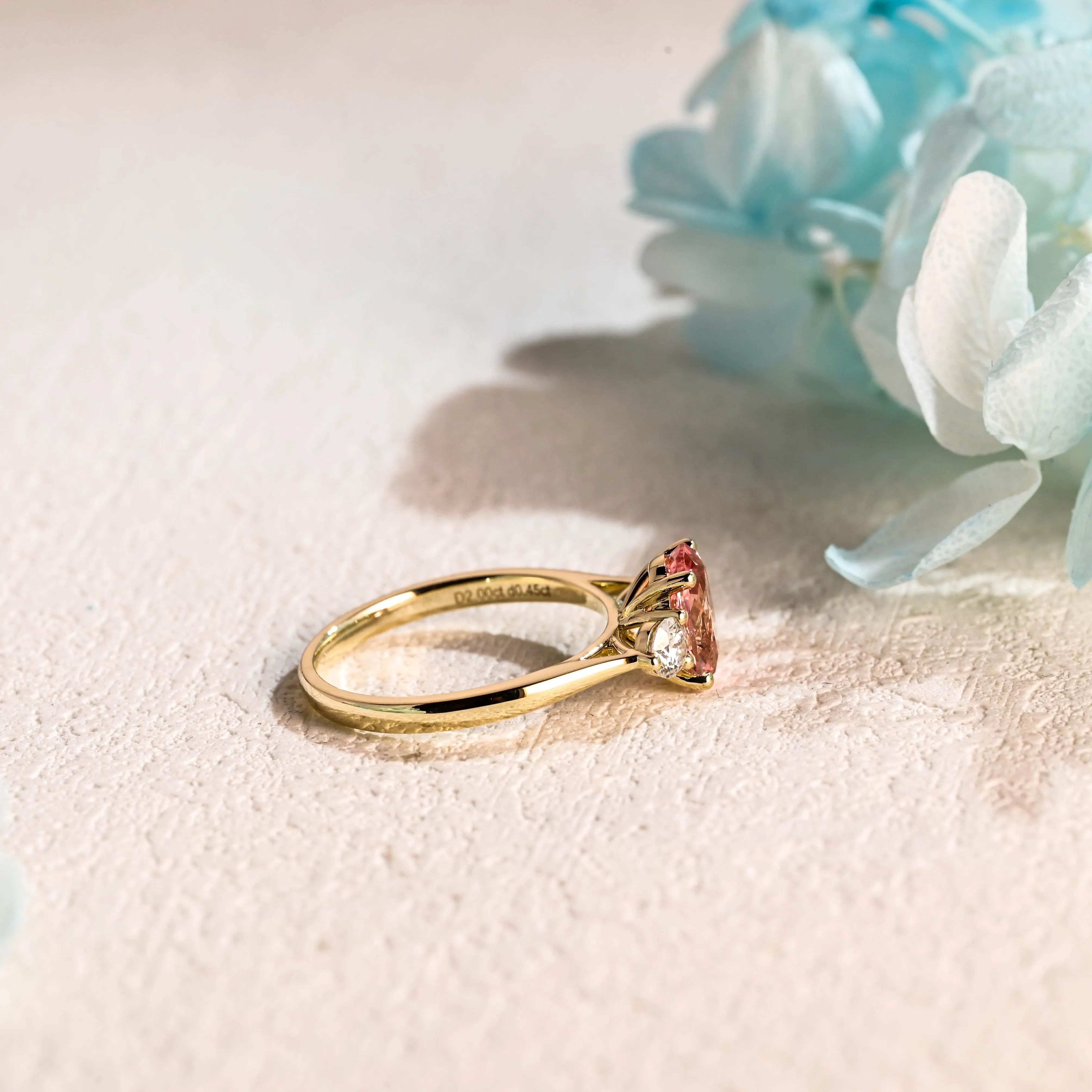 Solid Gold Oval Cut Pink Sapphire Engagement Ring, Promise Ring, Proposal Ring, Gift for Woman, Wife sold by Causyou product image thumbnail 5