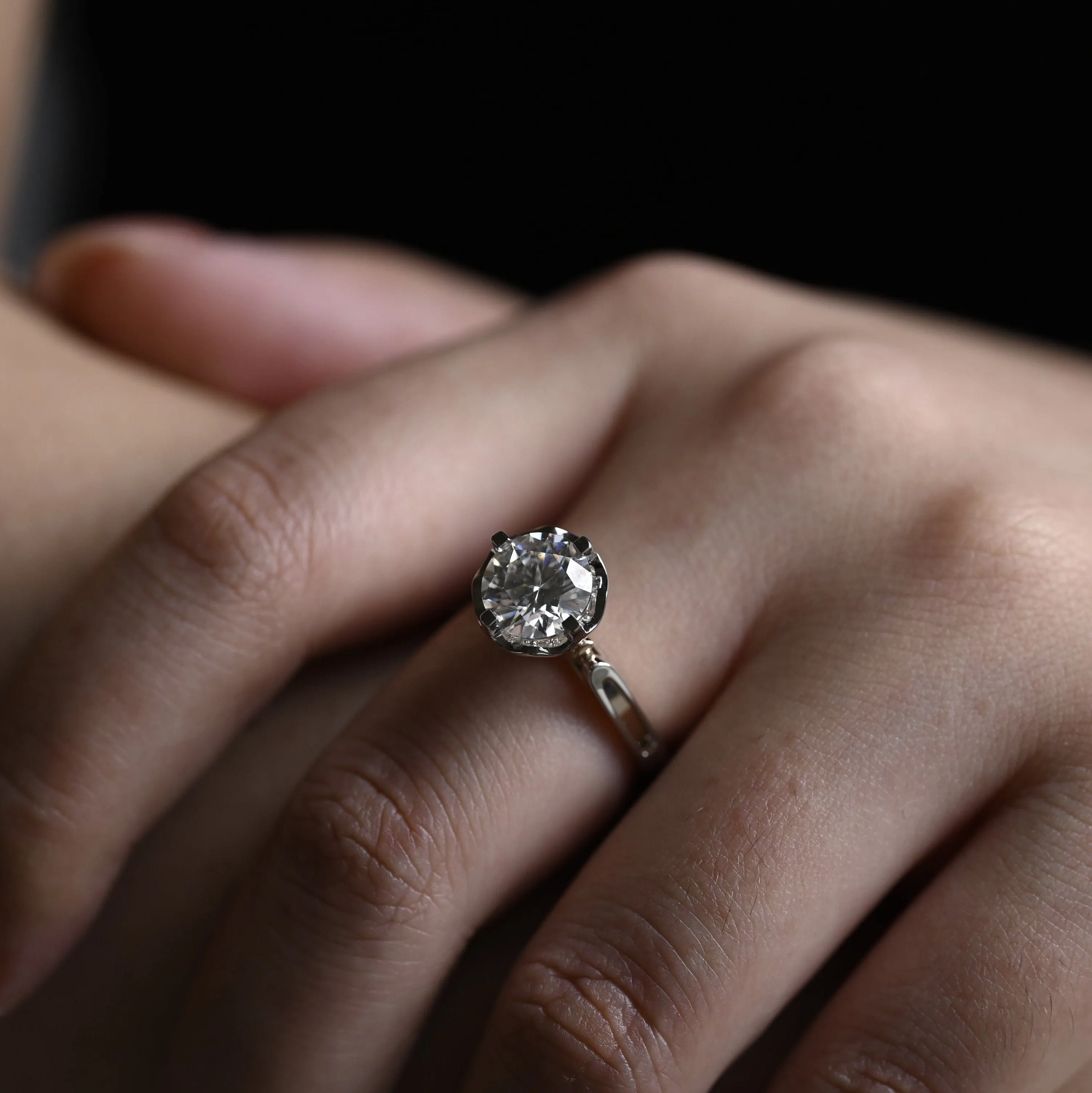 Solid Gold Round Cut Moissanite Engagement Ring, Promise Ring, Proposal Ring sold by Causyou product image thumbnail 3