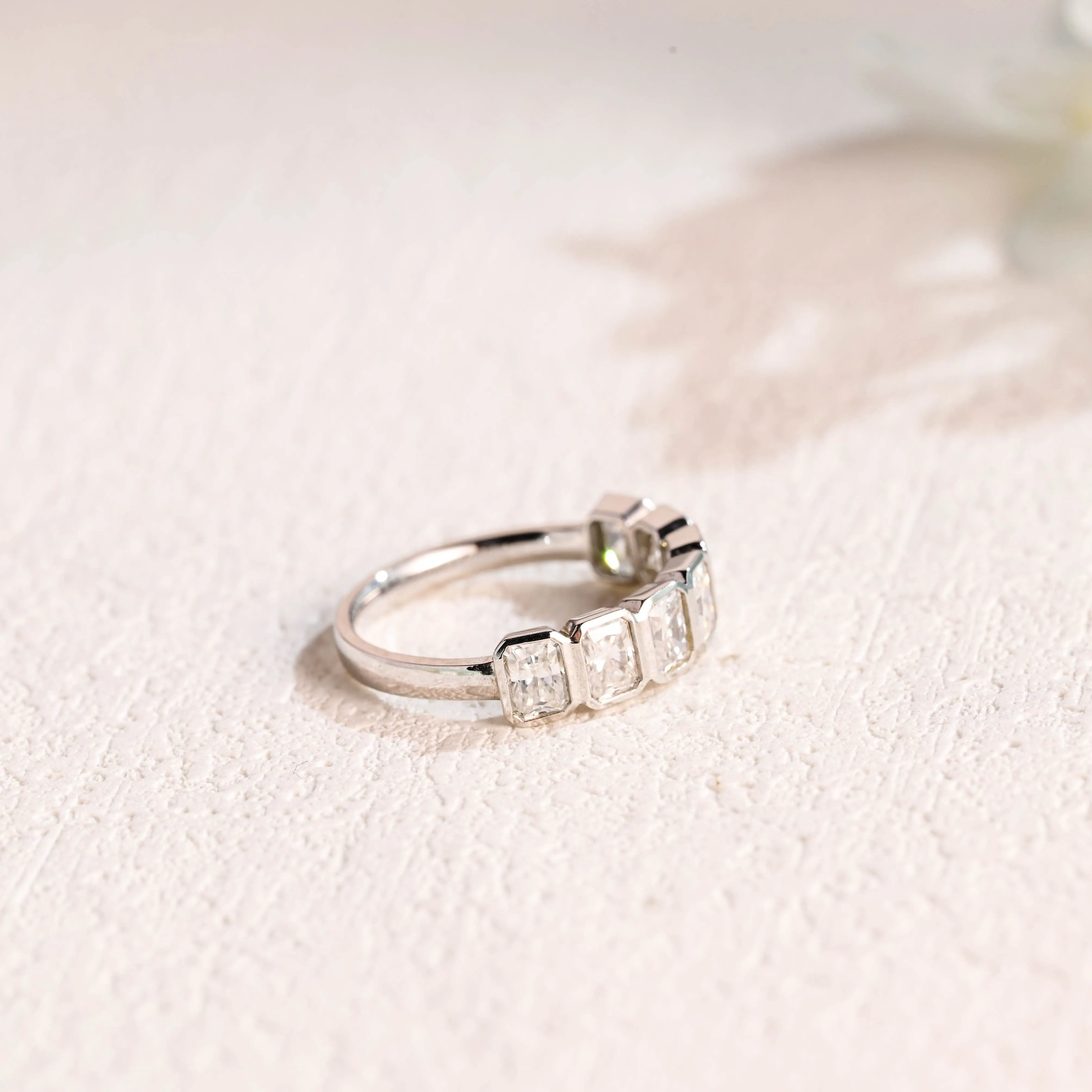 Solid Gold 3*4mm Radiant Cut Moissanite Wedding Band sold by Causyou product image thumbnail 5