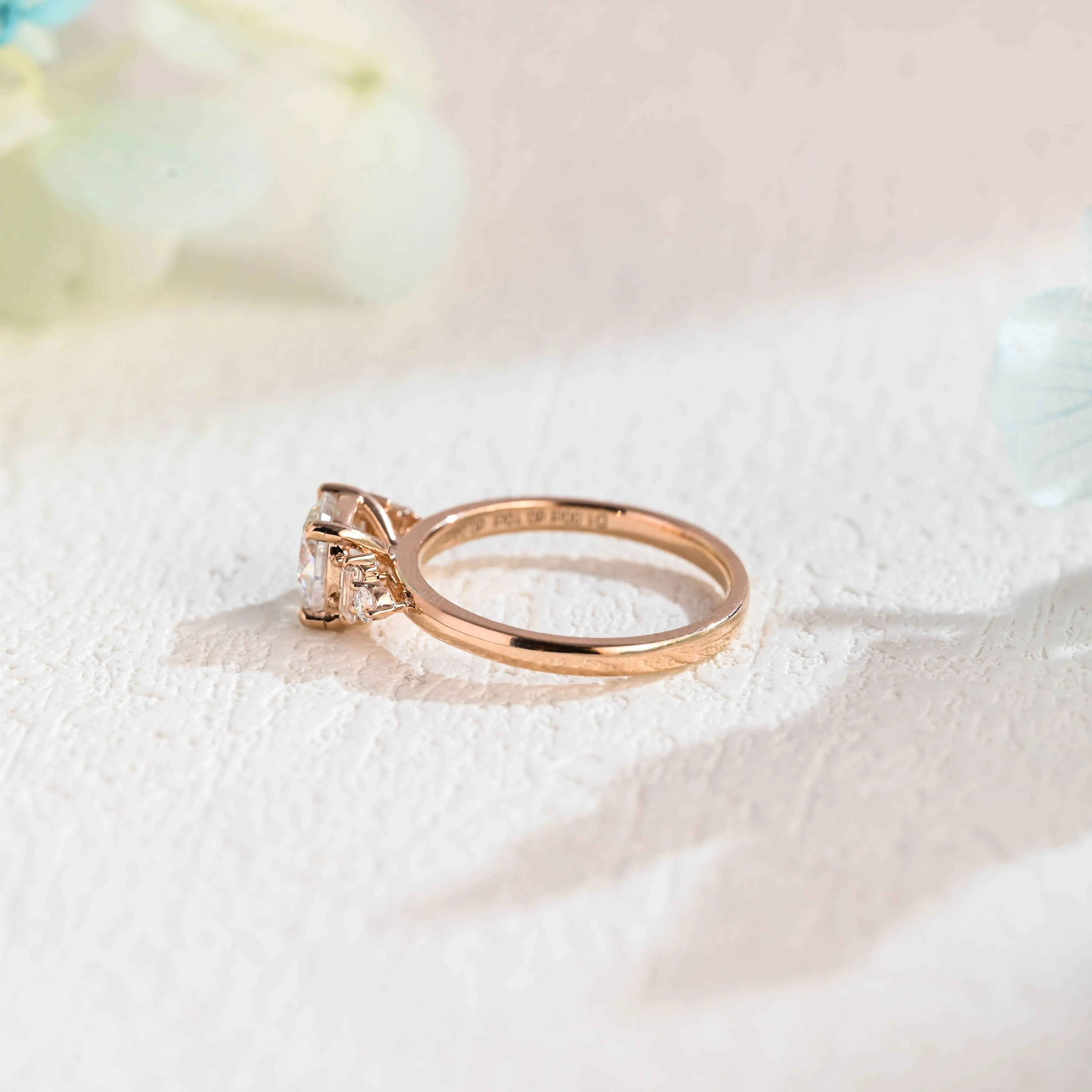 Solid Gold Cushion Cut Moissanite Engagement Ring sold by Causyou product image thumbnail 5