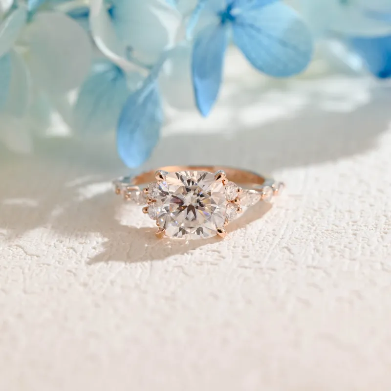 Solid Gold Cushion Cut Moissanite Engagement Ring made by Causyou